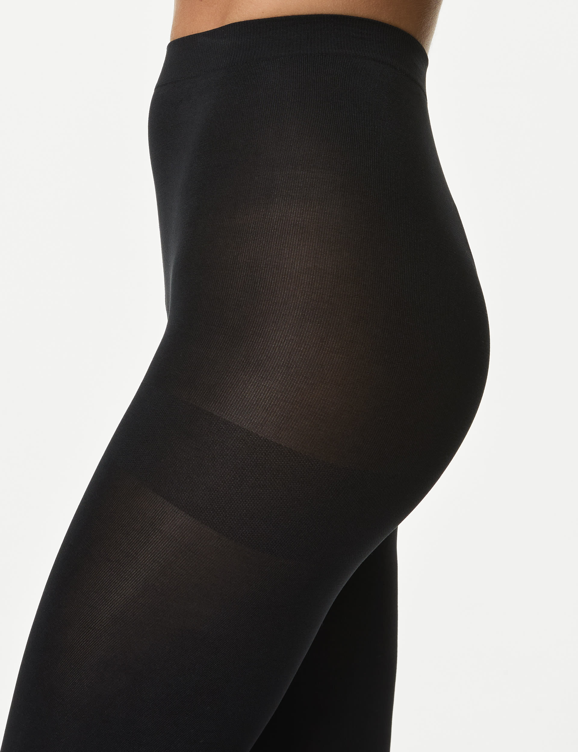 M&S Collection Women's 2 Pack 80 Denier Body Sensor™ Tights - X - Black, Black