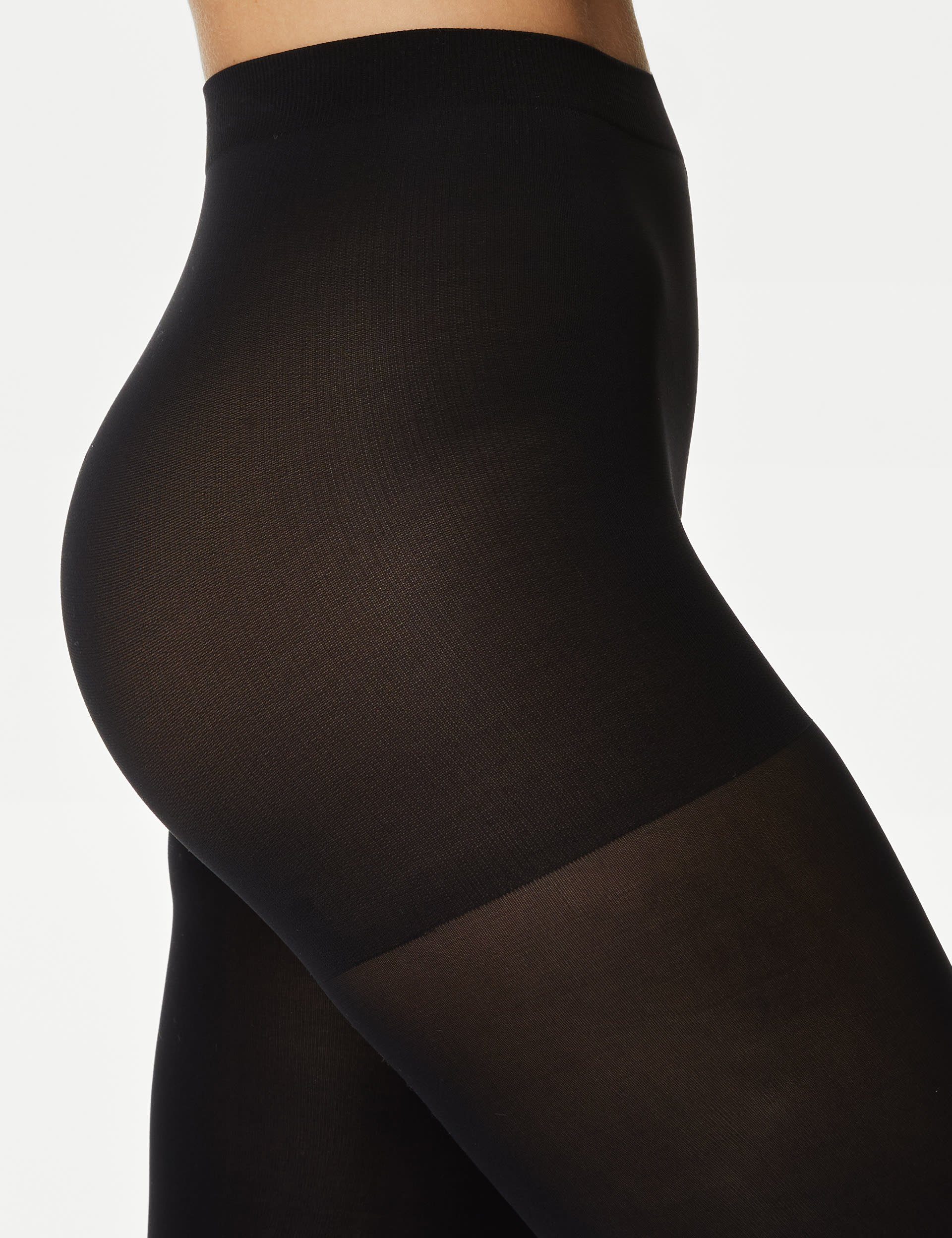 M&S Collection Women's 2 Pack 60 Denier Body Sensor Body Shaping Tights - Black, Black