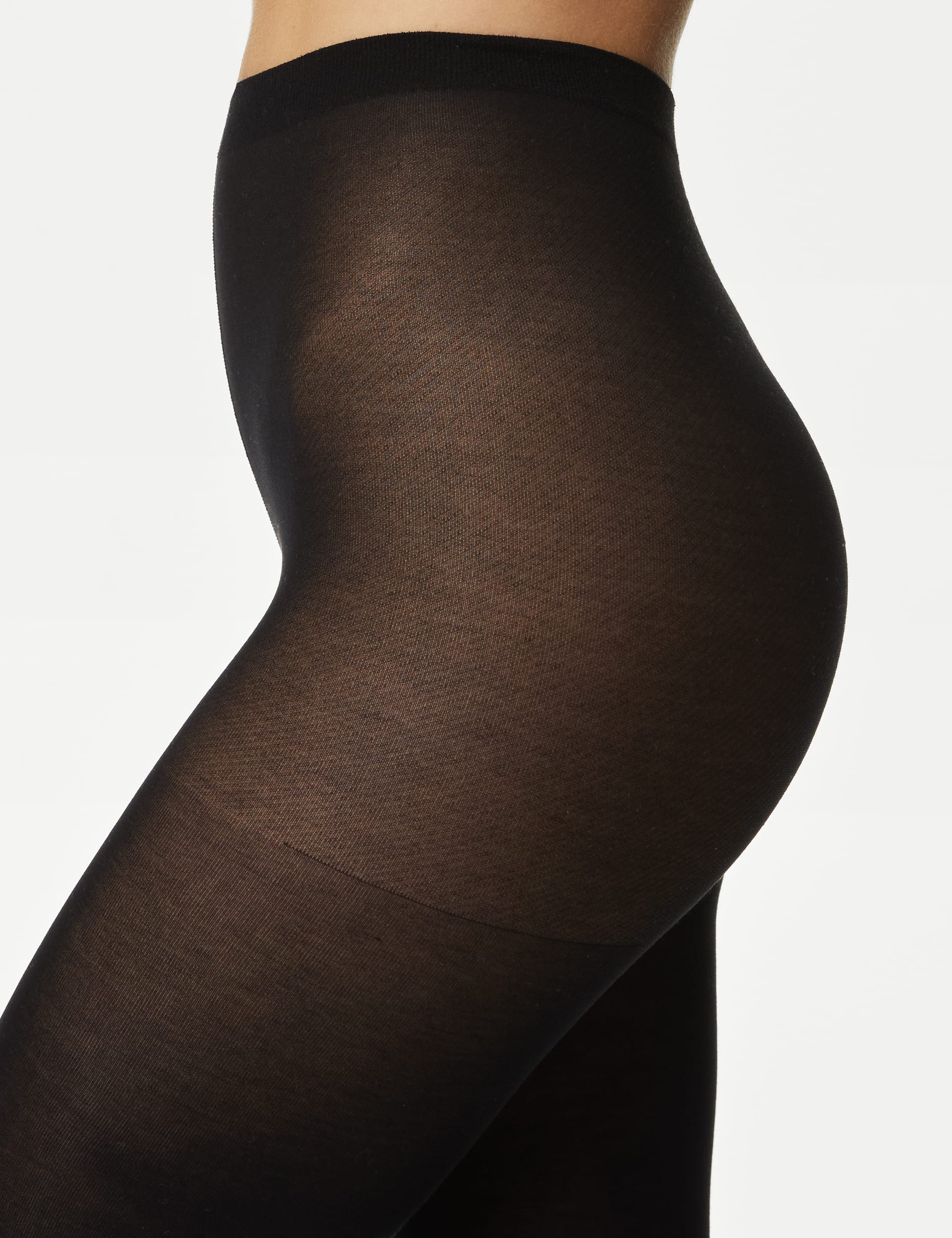 Autograph Women's 40 Denier Fine Cotton Opaque Tights - M - Black, Black