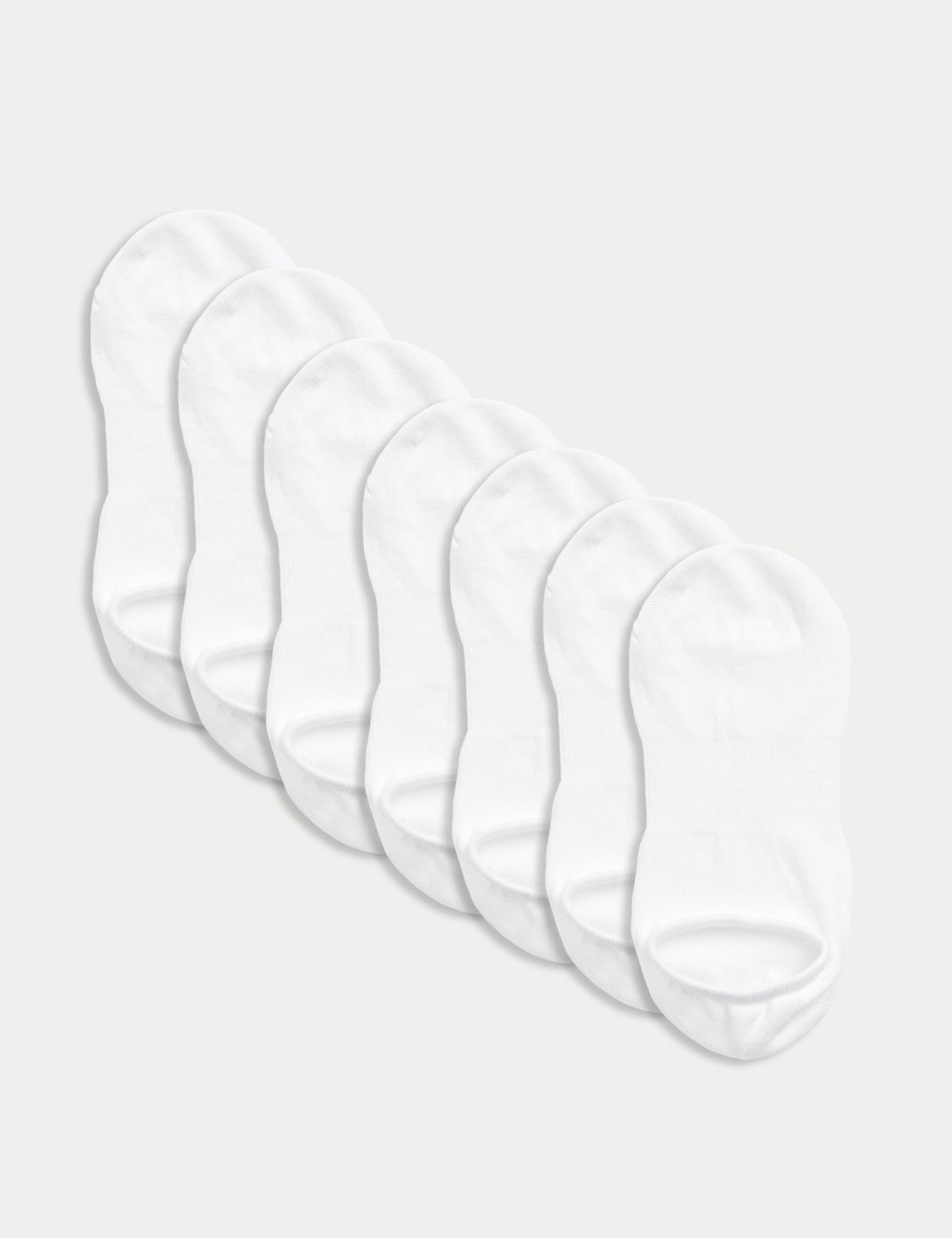 M&S Collection Women's 7pk Ultimate Comfort Trainer Liners - 6-8 - White, White Mix,White,Black