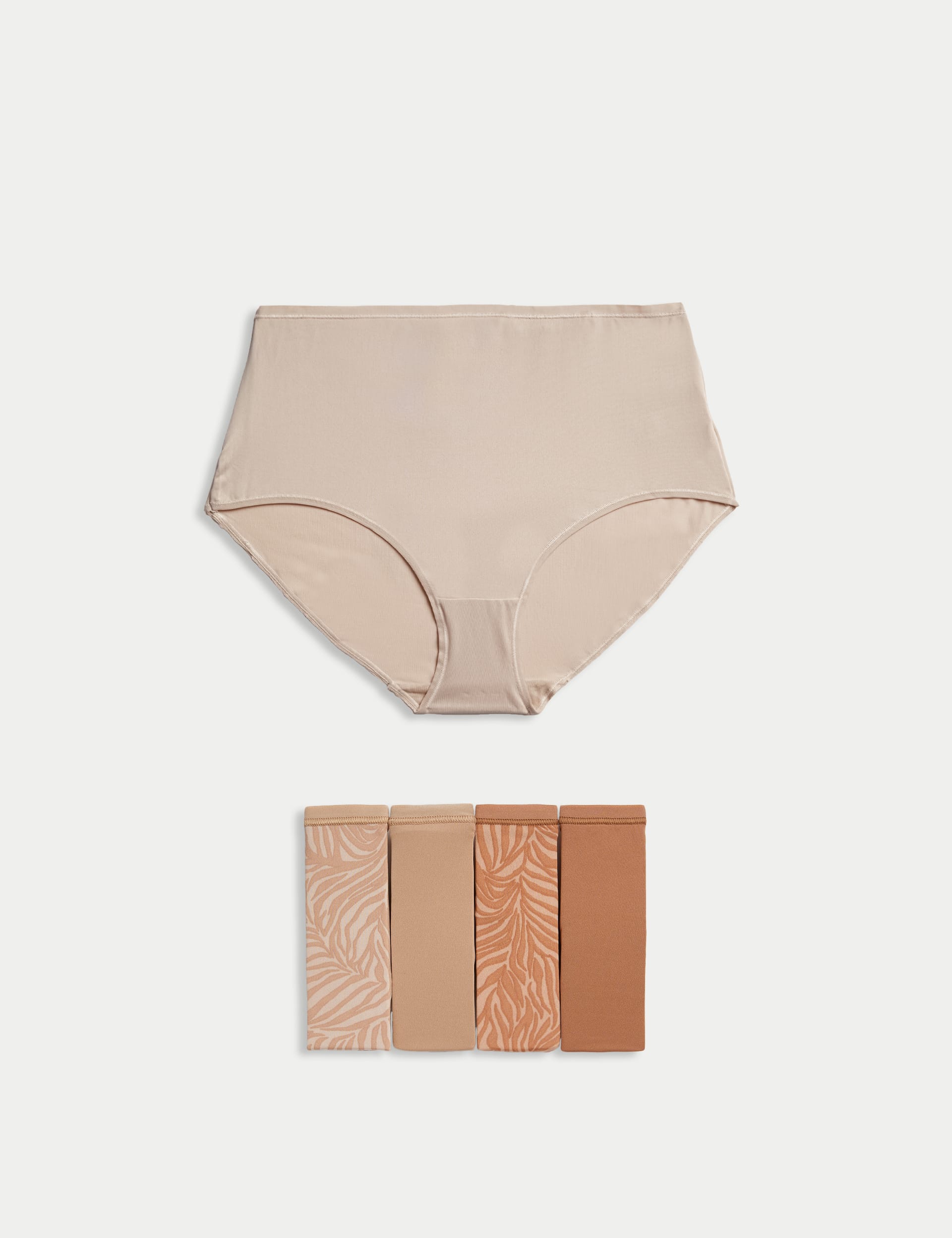 M&S Collection Women's 5pk No VPL Microfibre Full Briefs - 14 - Rose Quartz, Topaz,Rose Quartz