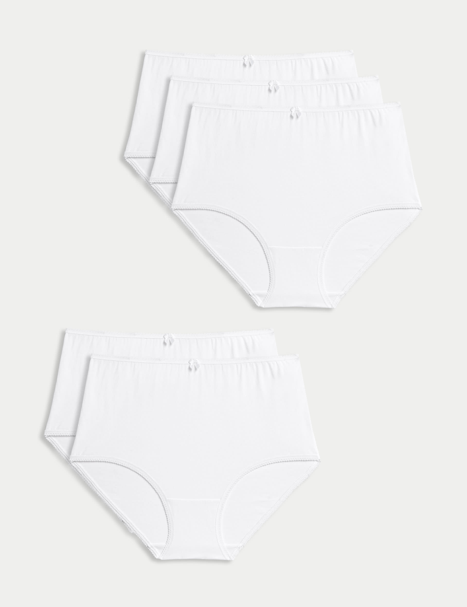 M&S Collection Women's 5pk Cotton Lycra Full Briefs - 16 - White, Nutmeg,Black,White