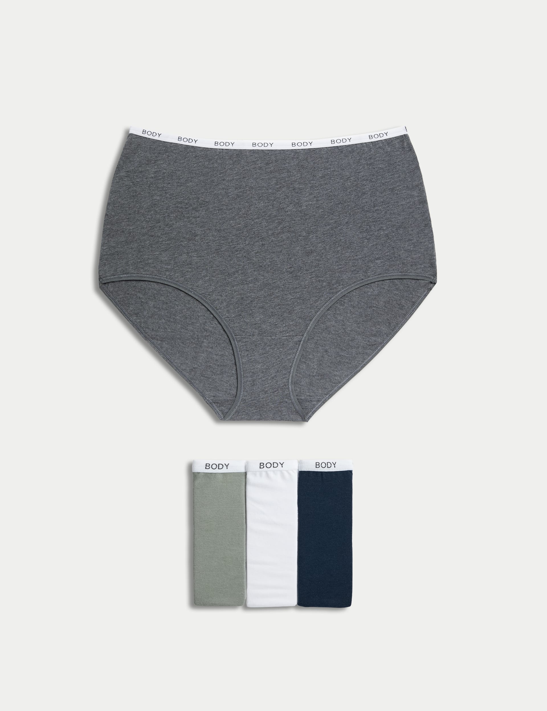 Body By M&S Women's 4pk Cotton Rich Full Briefs - 14 - Grey Mix, Light Blue Mix,Grey Mix,Cool Pink