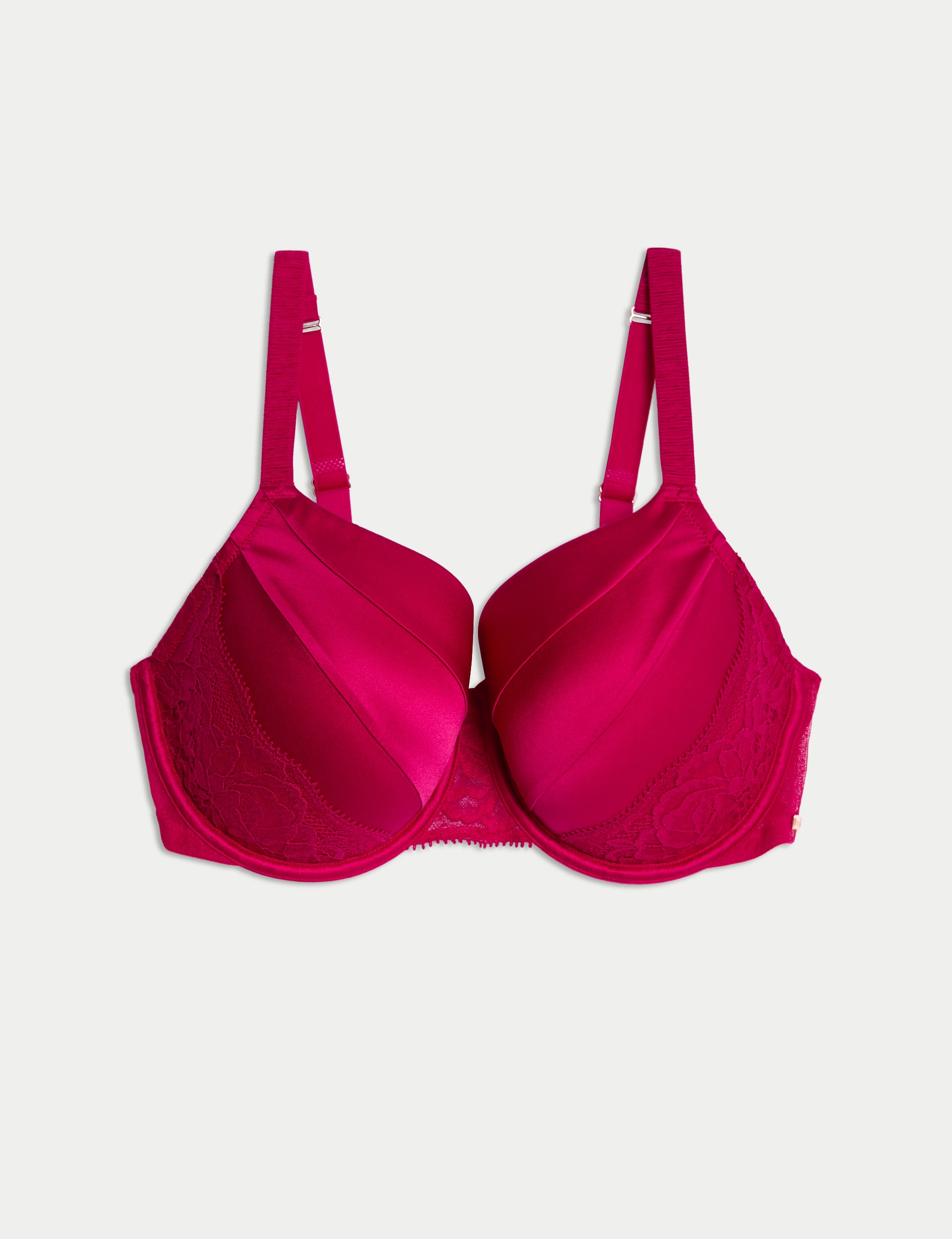 Rosie Women's Silk & Lace Wired Full Cup Bra F-H - 36F - Magenta, Magenta