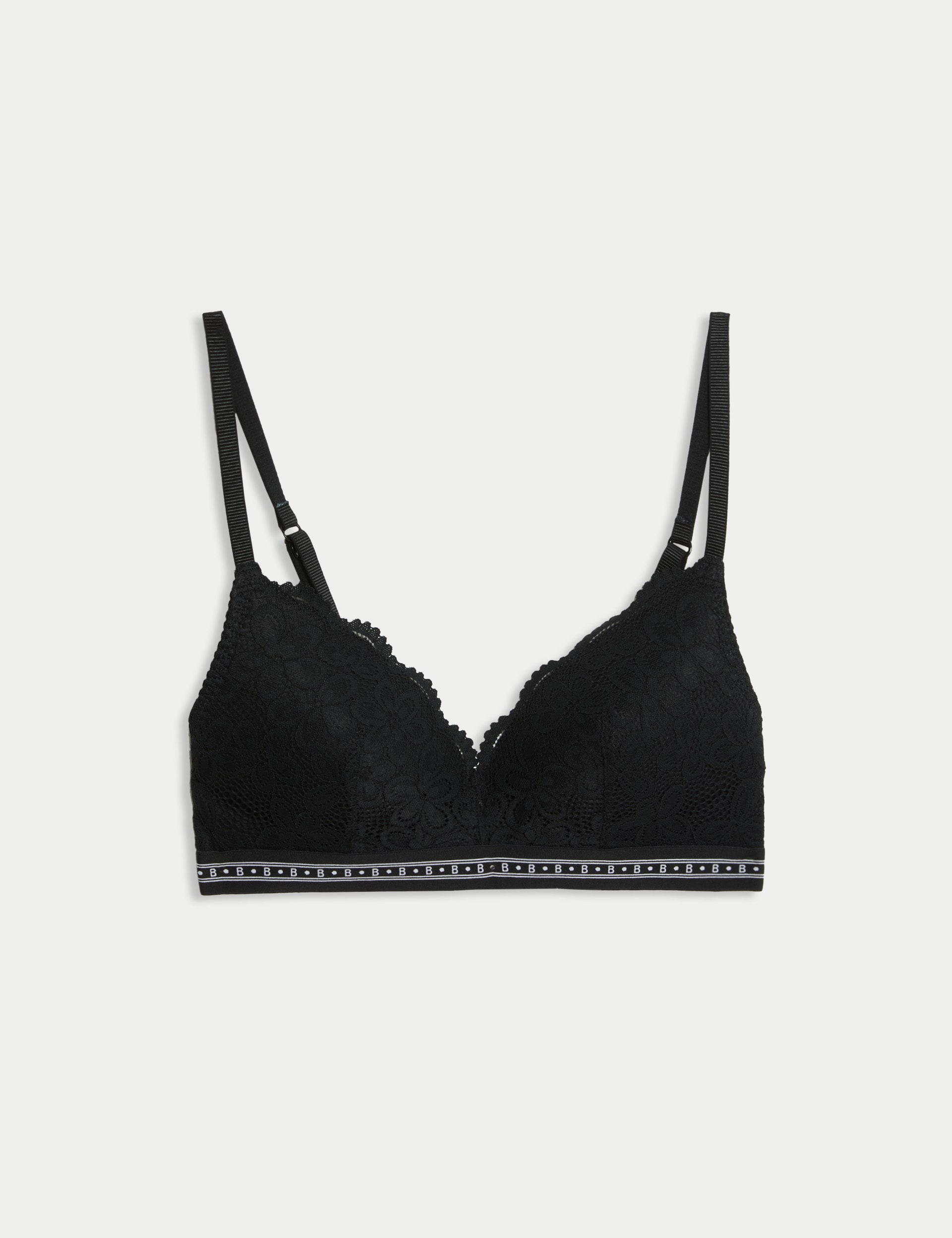 B By Boutique Women's Cleo Lace Non Wired Plunge Bra (A-E) - 36C - Black, Black,White