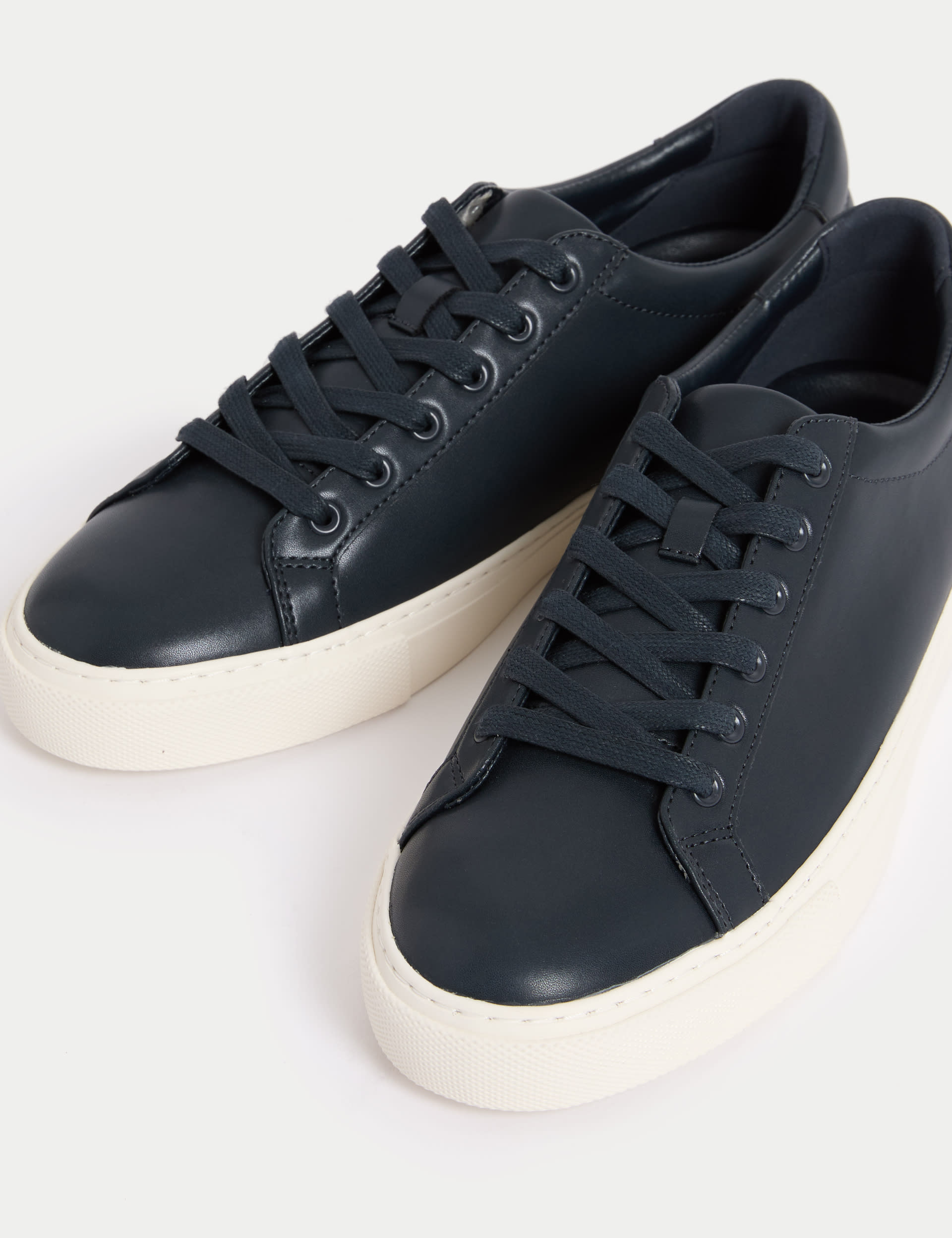 M&S Collection Men's Lace Up Trainers - 9 - Navy, Navy,Black/Black,White,Black,Dark Brown,Khaki