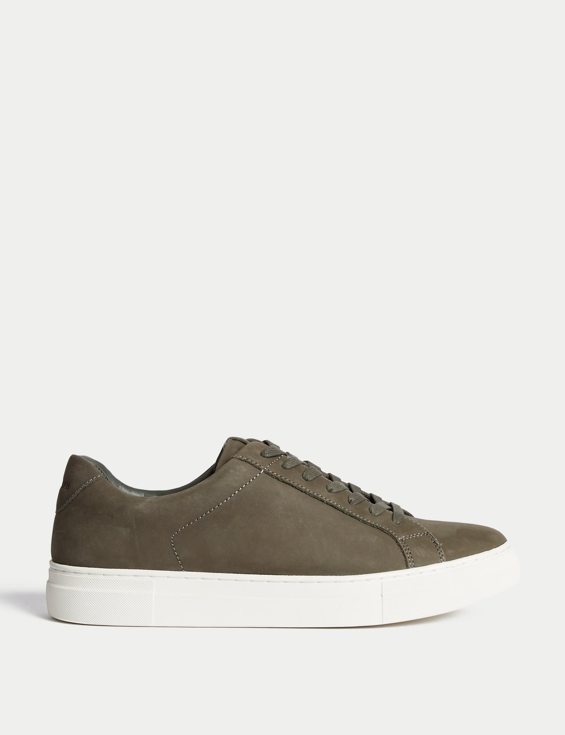 Autograph Men's Nubuck Leather Lace Up Trainers - 7 - Khaki, Khaki