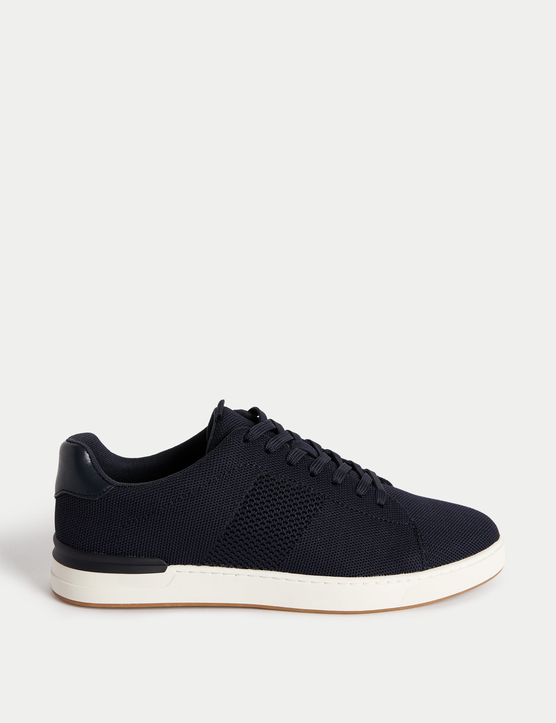 M&S Collection Men's Mesh Lace-Up Trainers - 9 - Navy, Navy