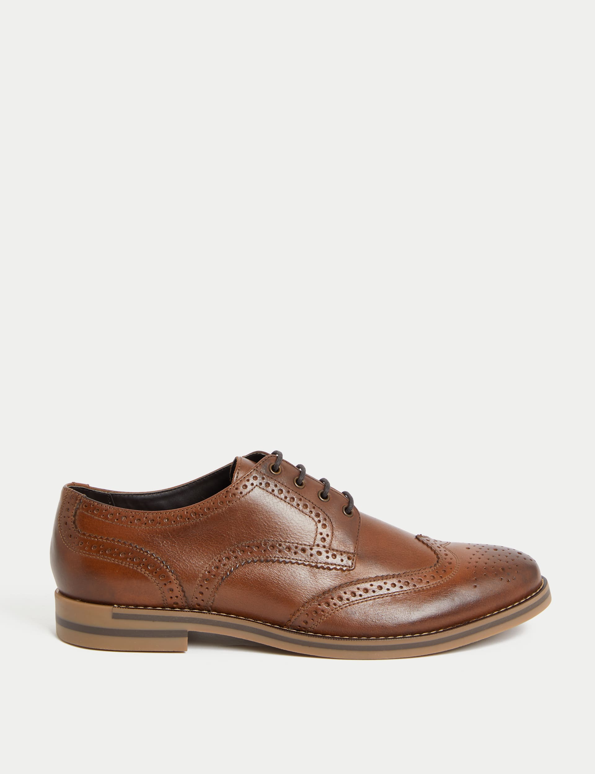 M&S Collection Men's Leather Brogues - 9 - Brown, Brown