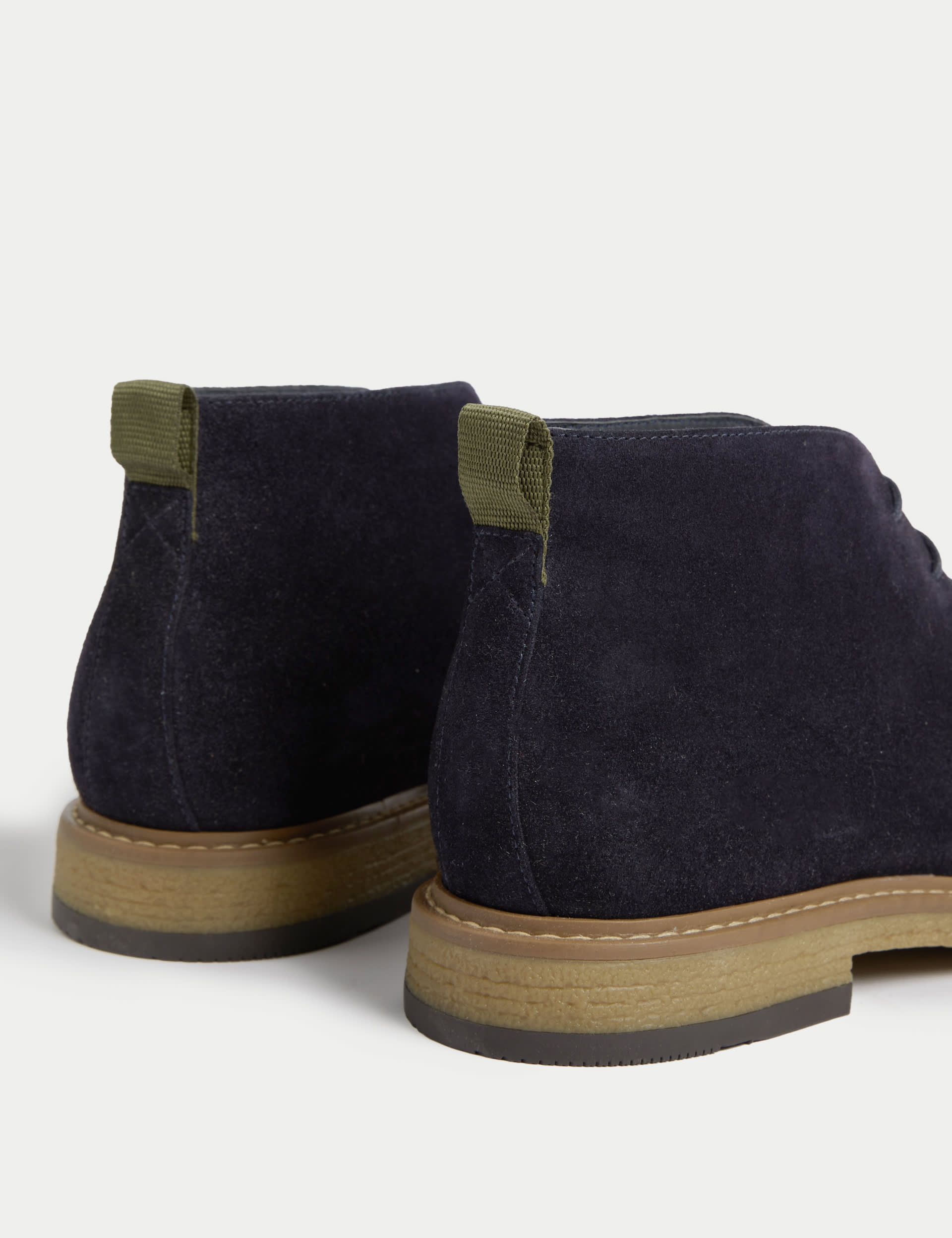 M&S Collection Men's Suede Chukka Boots - 12 - Navy, Tan,Navy