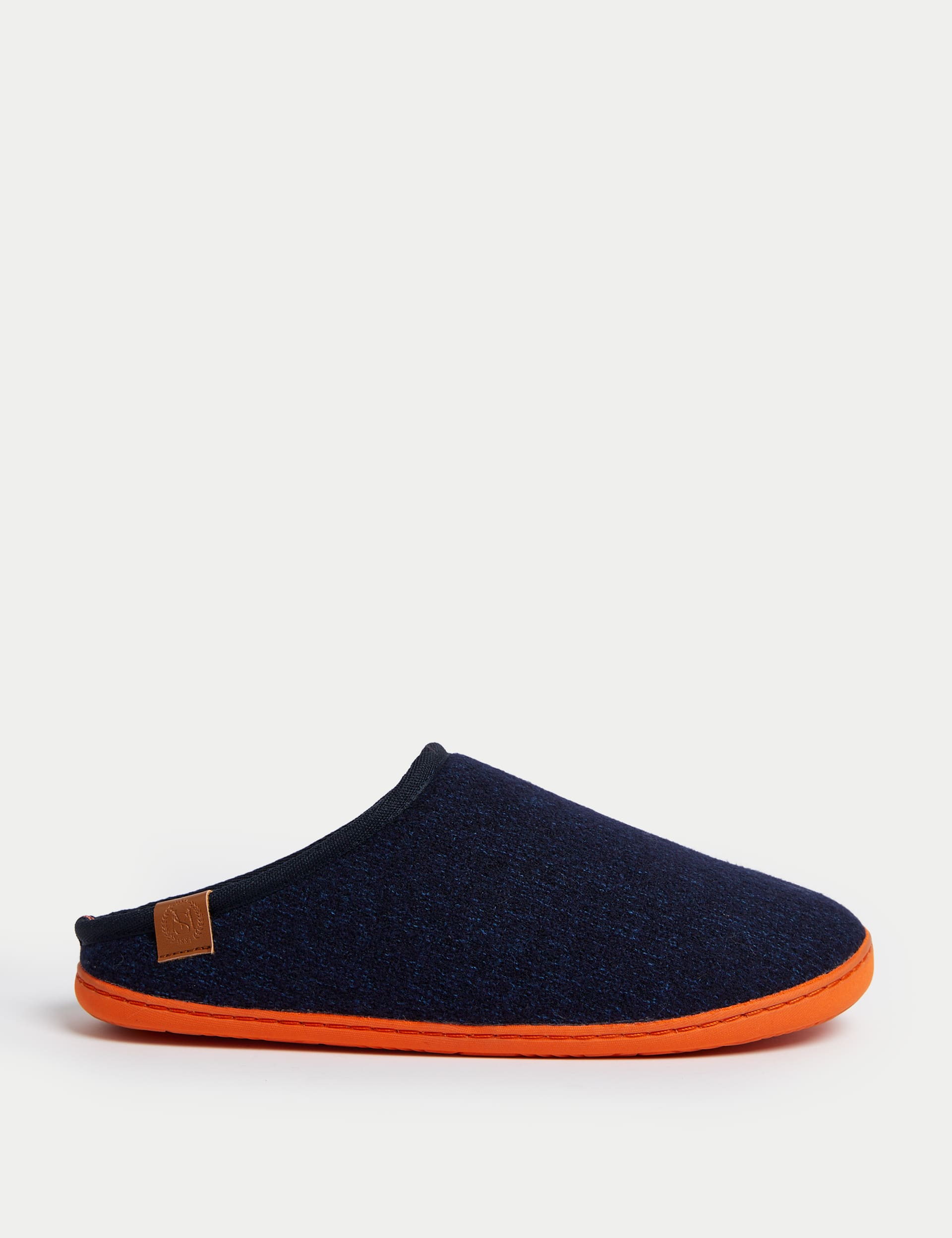 M&S Collection Men's Fleece Lined Mule Slippers with Freshfeet - 9 - Navy Mix, Grey Mix,Navy Mix