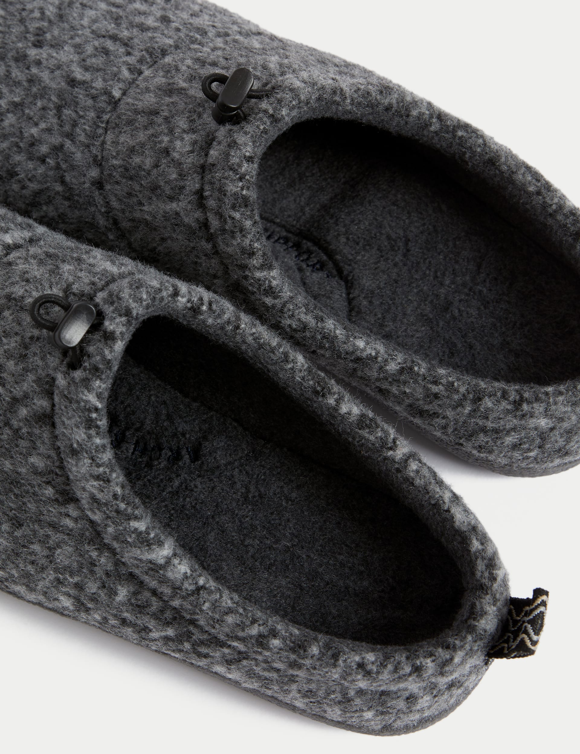 M&S Collection Men's Fleece Lined Mule Slippers with Freshfeet - 8 - Grey Mix, Grey Mix,Navy Mix