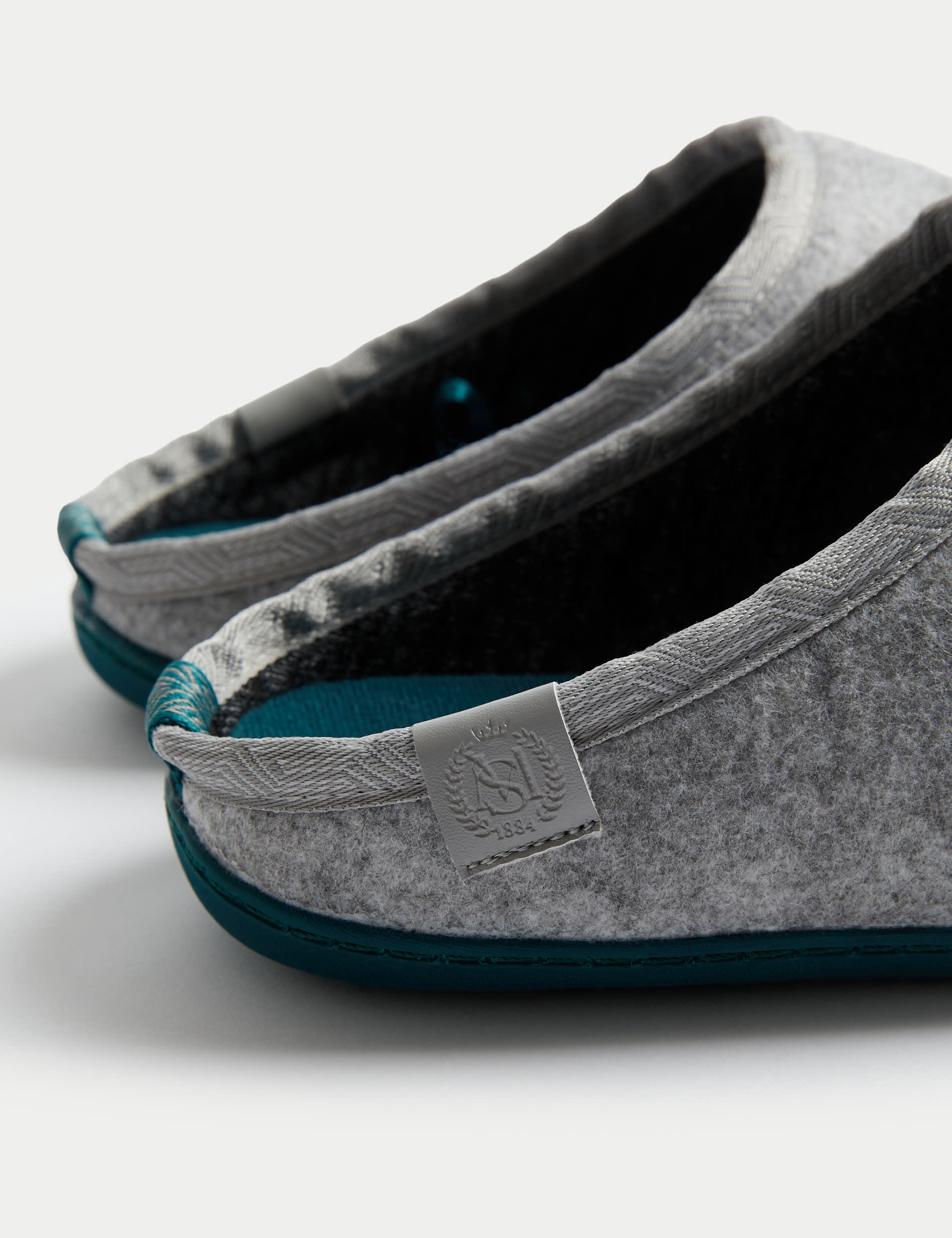 M&S Collection Men's Cool Lined Mule Slippers - 9 - Light Grey, Navy,Light Grey,Charcoal