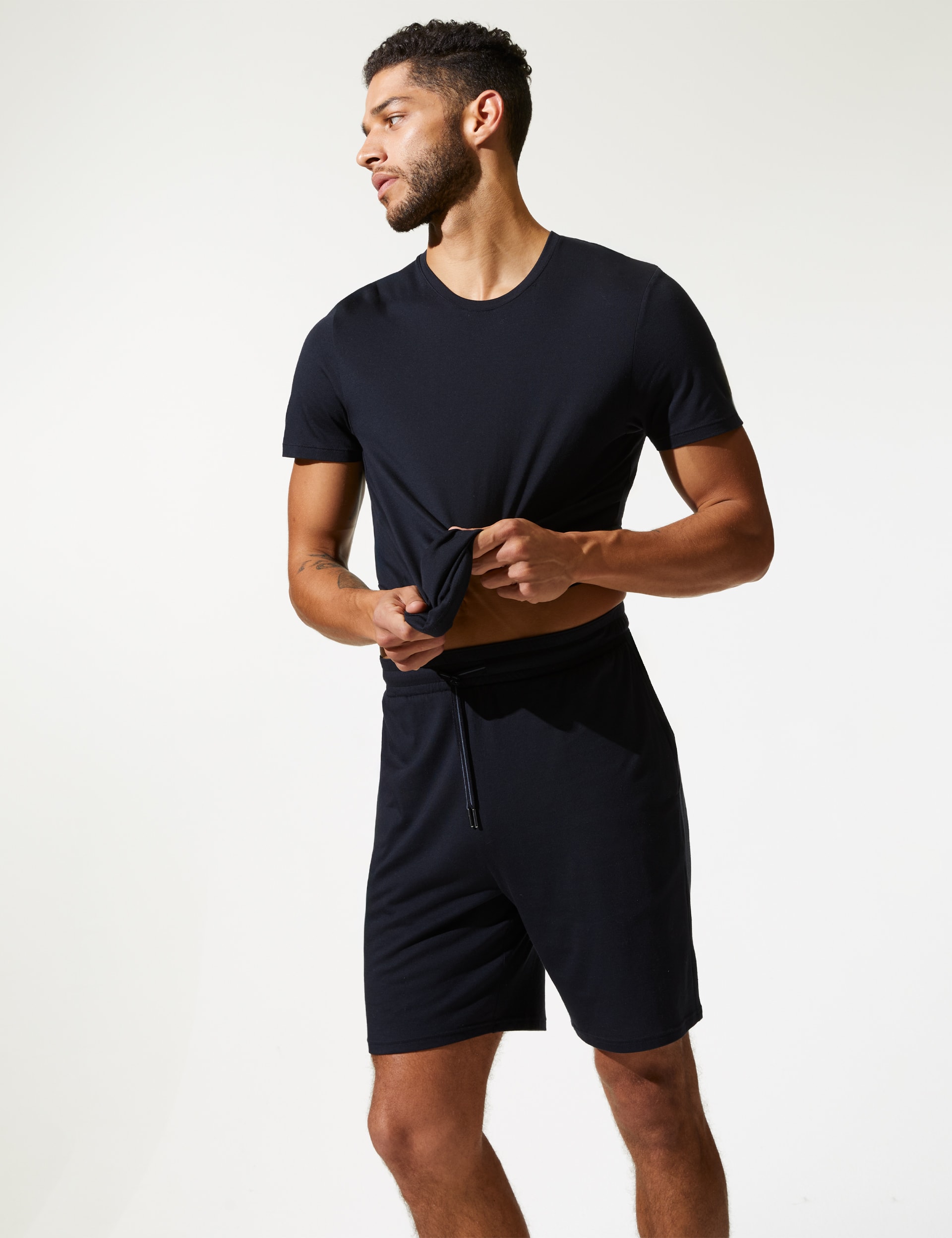 Autograph Men's Supima Cotton Modal Pyjama Shorts - Black, Black,Dark Navy,Grey Marl