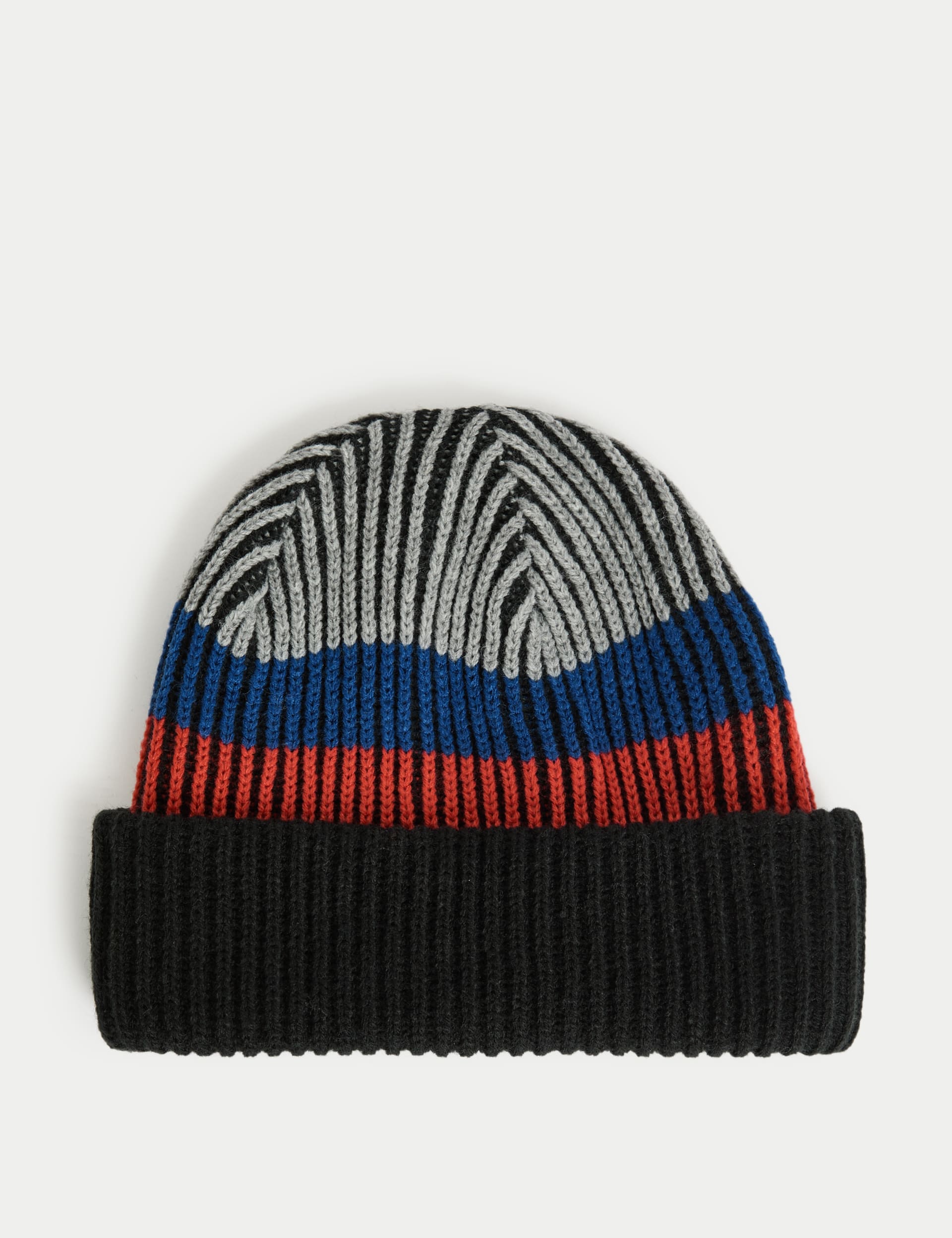 M&S Collection Men's Rib Knit Beanie Hat - Multi, Multi