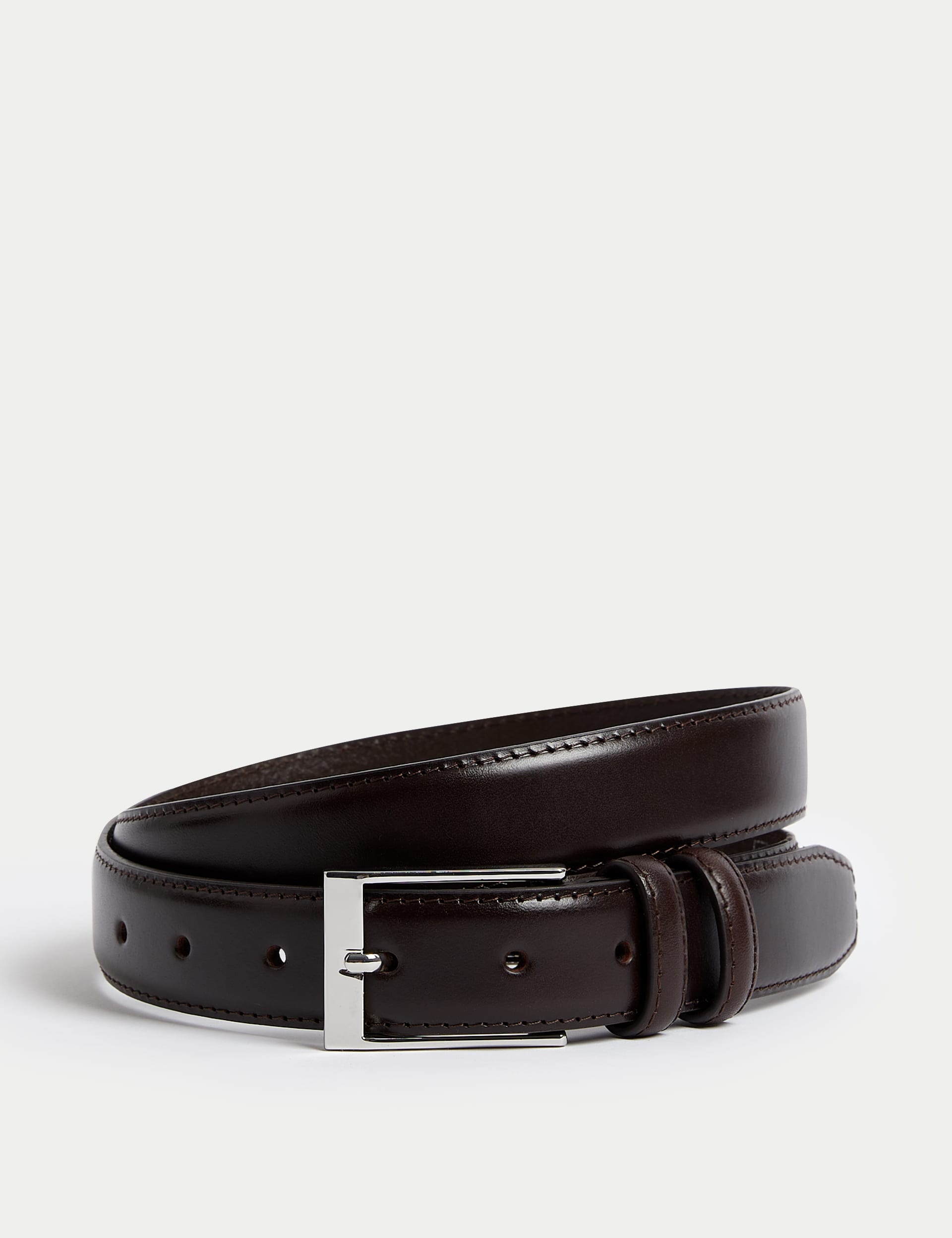 M&S Collection Men's Leather Smart Belt - 34-36 - Brown, Black,Brown