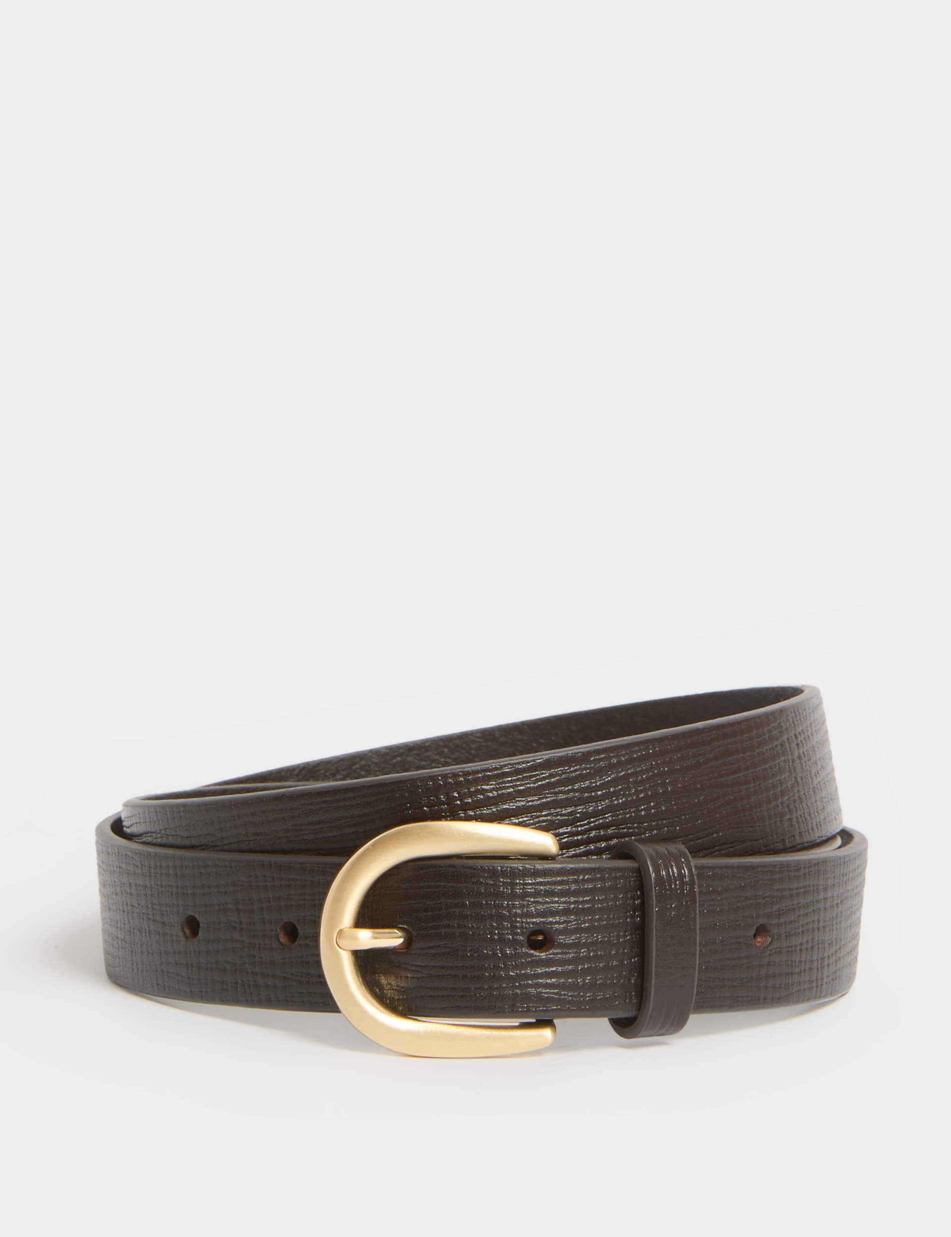 Jaeger Men's Leather Belt - 34-36 - Chocolate, Black,Chocolate