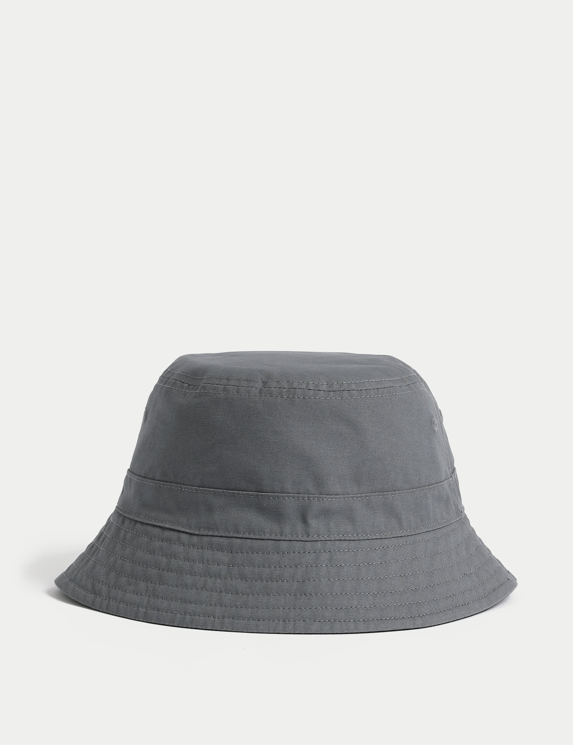 M&S Collection Men's Pure Cotton Reversible Bucket Hat - L-XL - Navy/Grey, Stone/Khaki,Navy/Grey