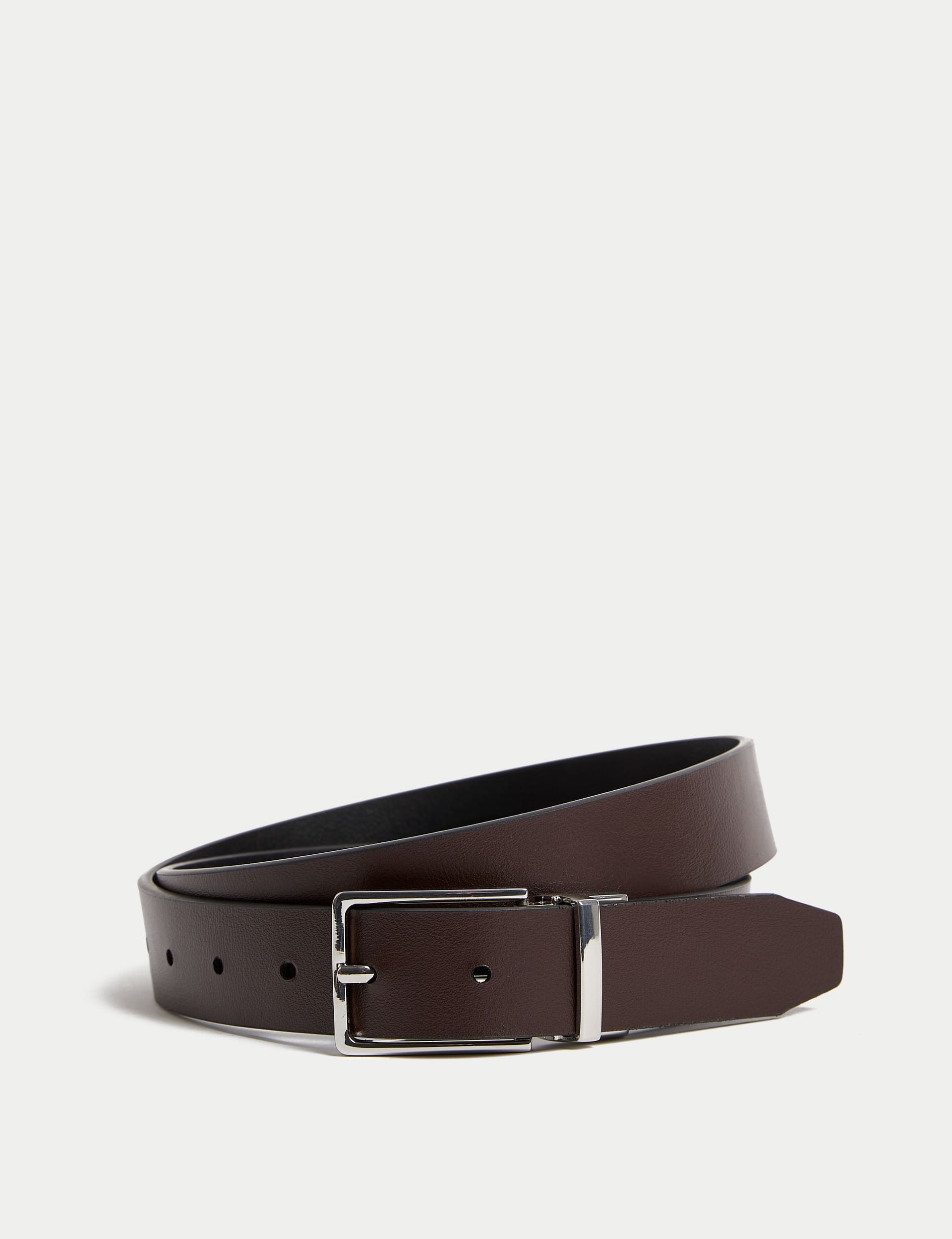 M&S Collection Men's Leather Reversible Belt - 42-44 - Black/Brown, Black/Brown