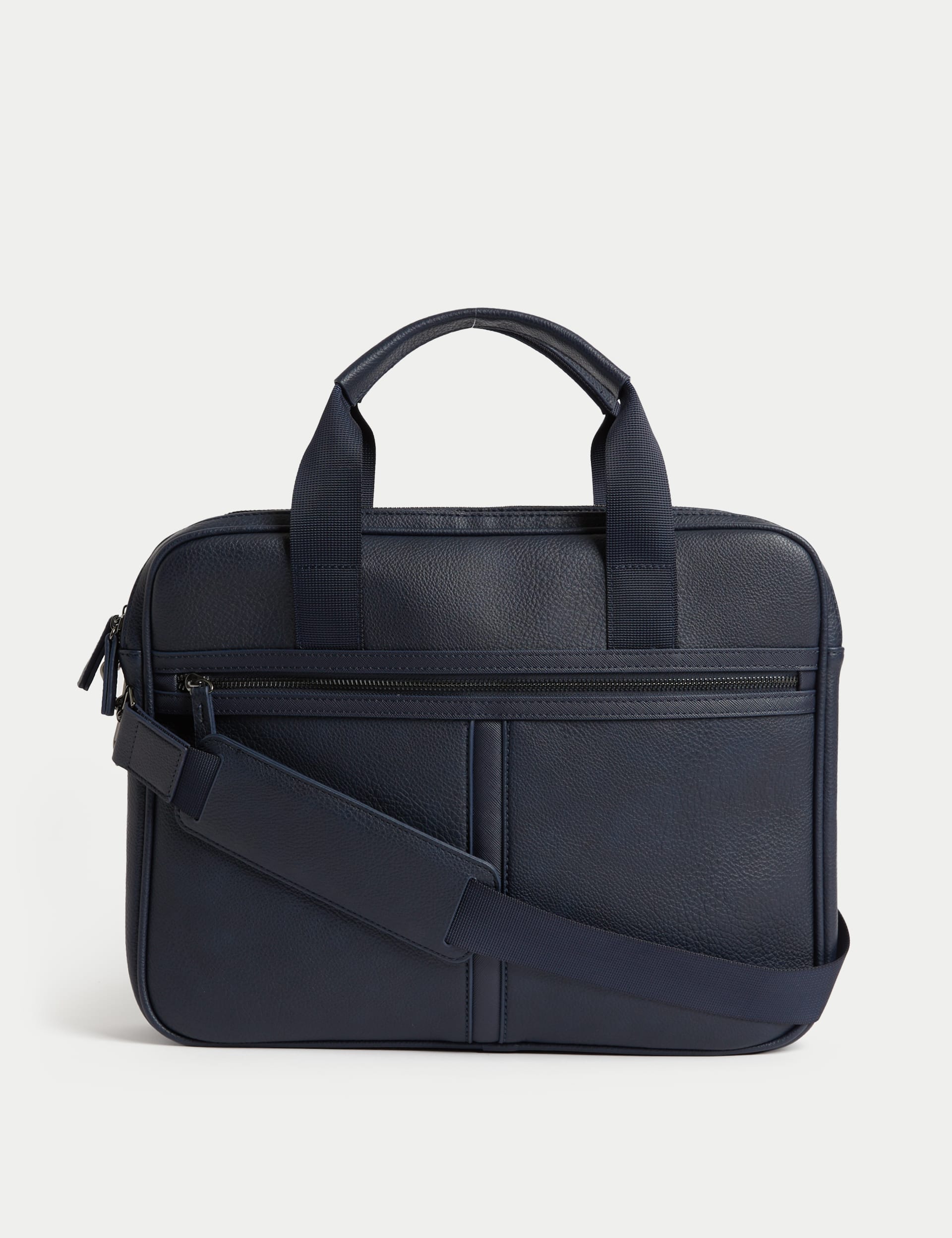 M&S Collection Men's Textured Laptop Bag - one size - Dark Navy, Black,Dark Navy