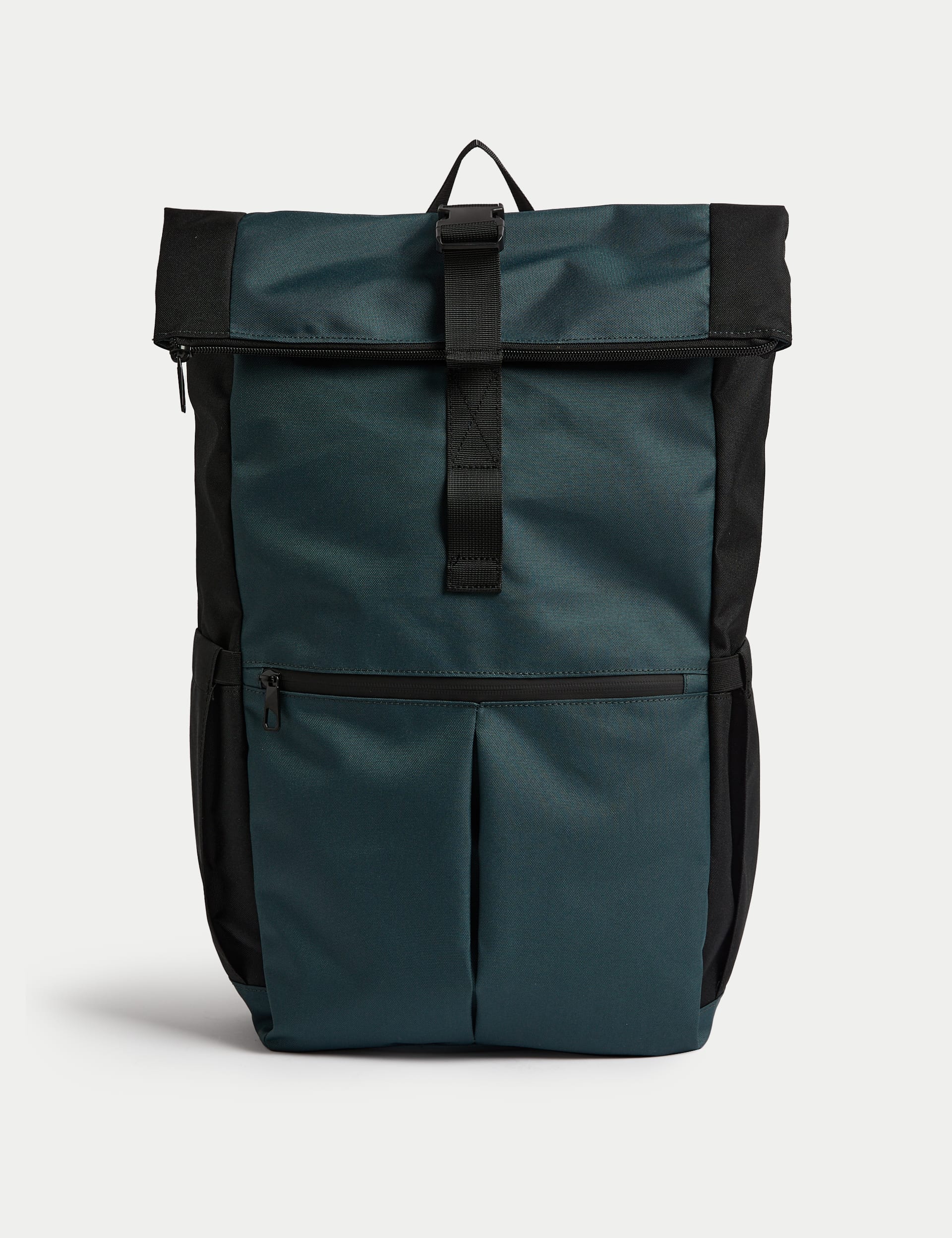 M&S Collection Men's Stormwear™ Roll Top Backpack - one size - Dark Teal, Navy Mix,Dark Teal