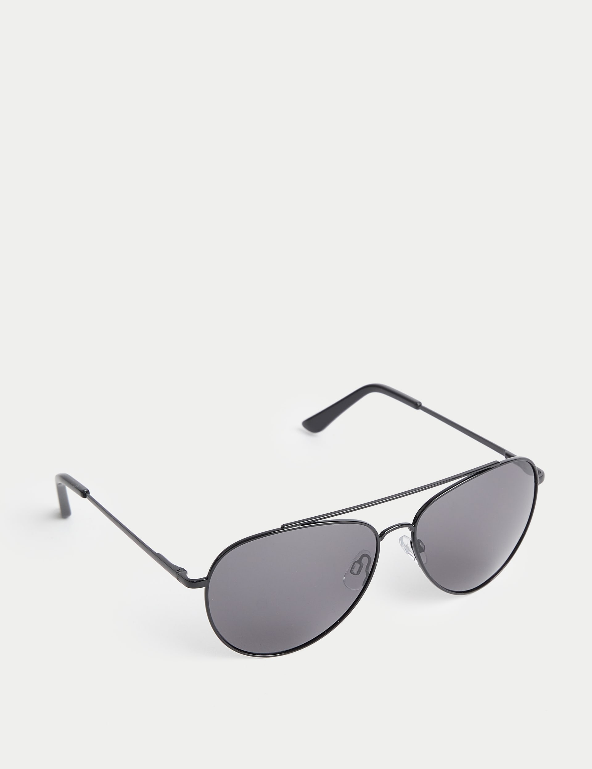 M&S Collection Men's Aviator Sunglasses - one size - Black, Black,Silver