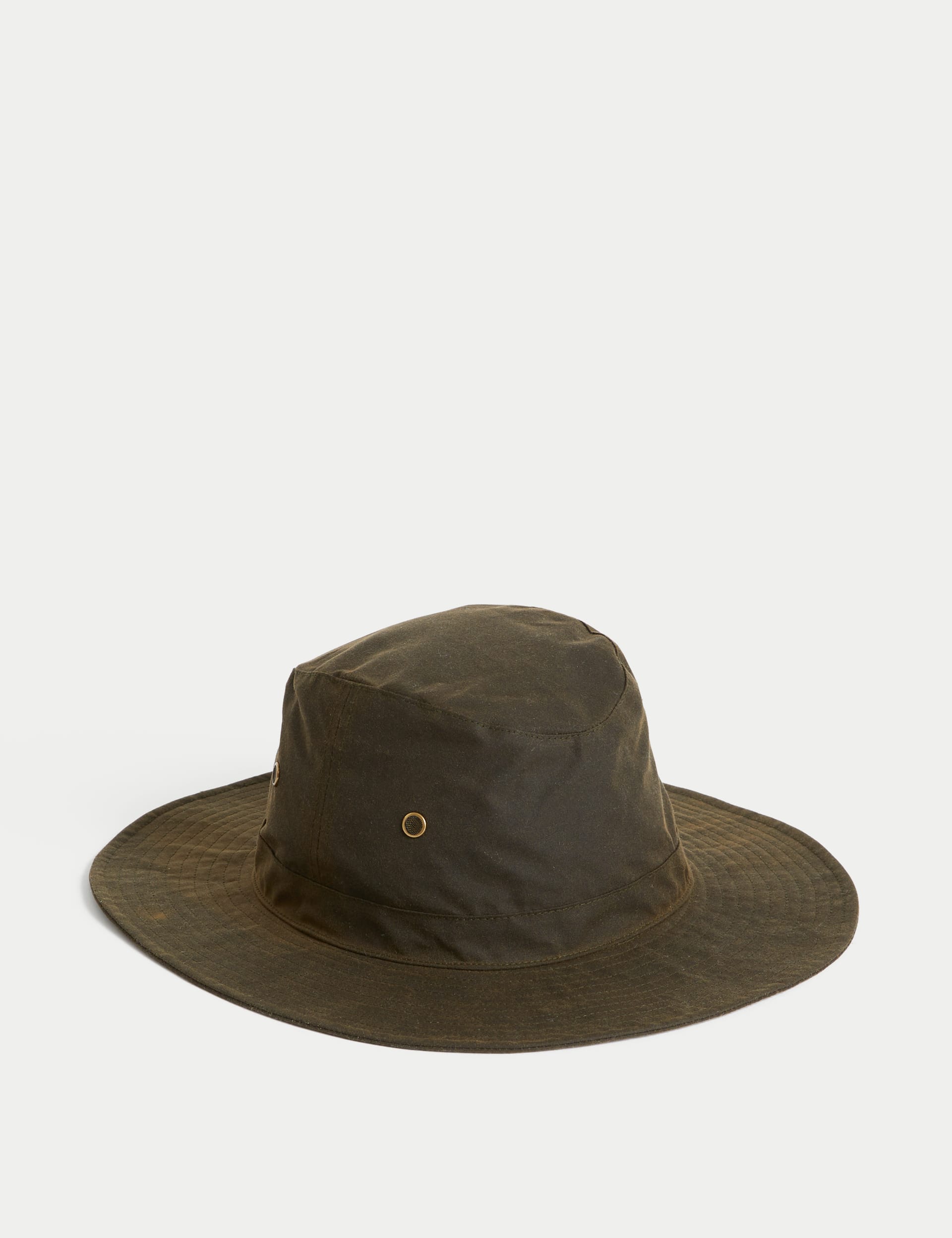 M&S Collection Men's Waxed Cotton Fedora Hat with Stormwear - S-M - Khaki, Khaki