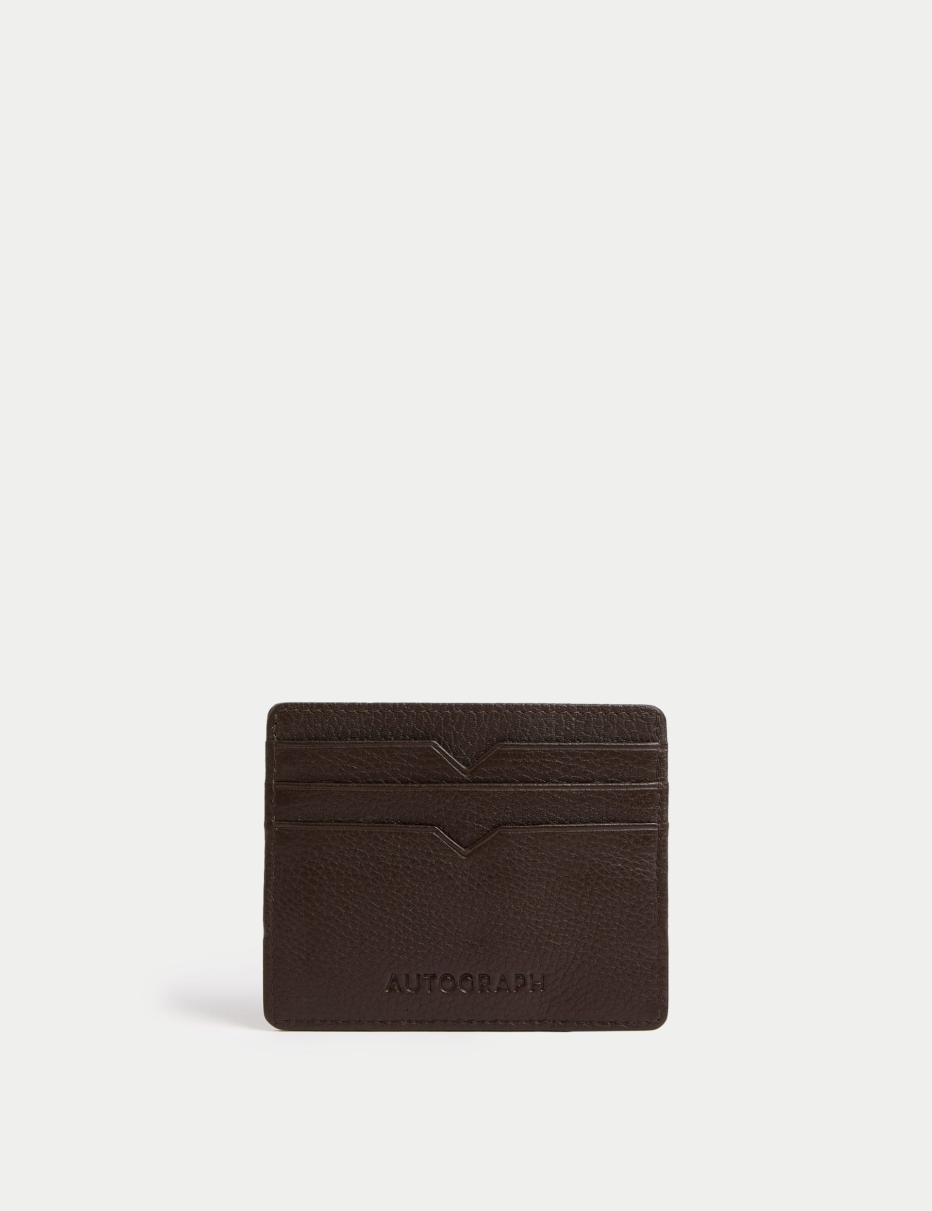 Autograph Men's Leather Card Holder - Brown, Brown