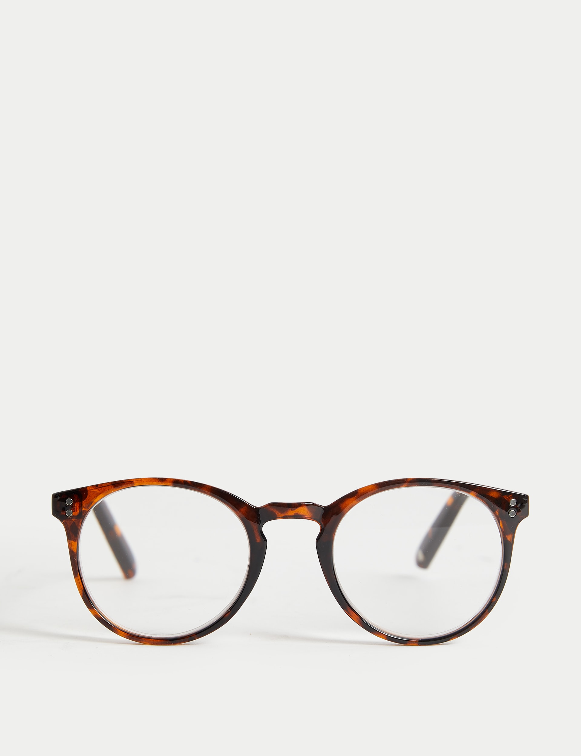 M&S Collection Men's Round Reading Glasses - 1.5 - Brown Mix, Brown Mix,Light Grey