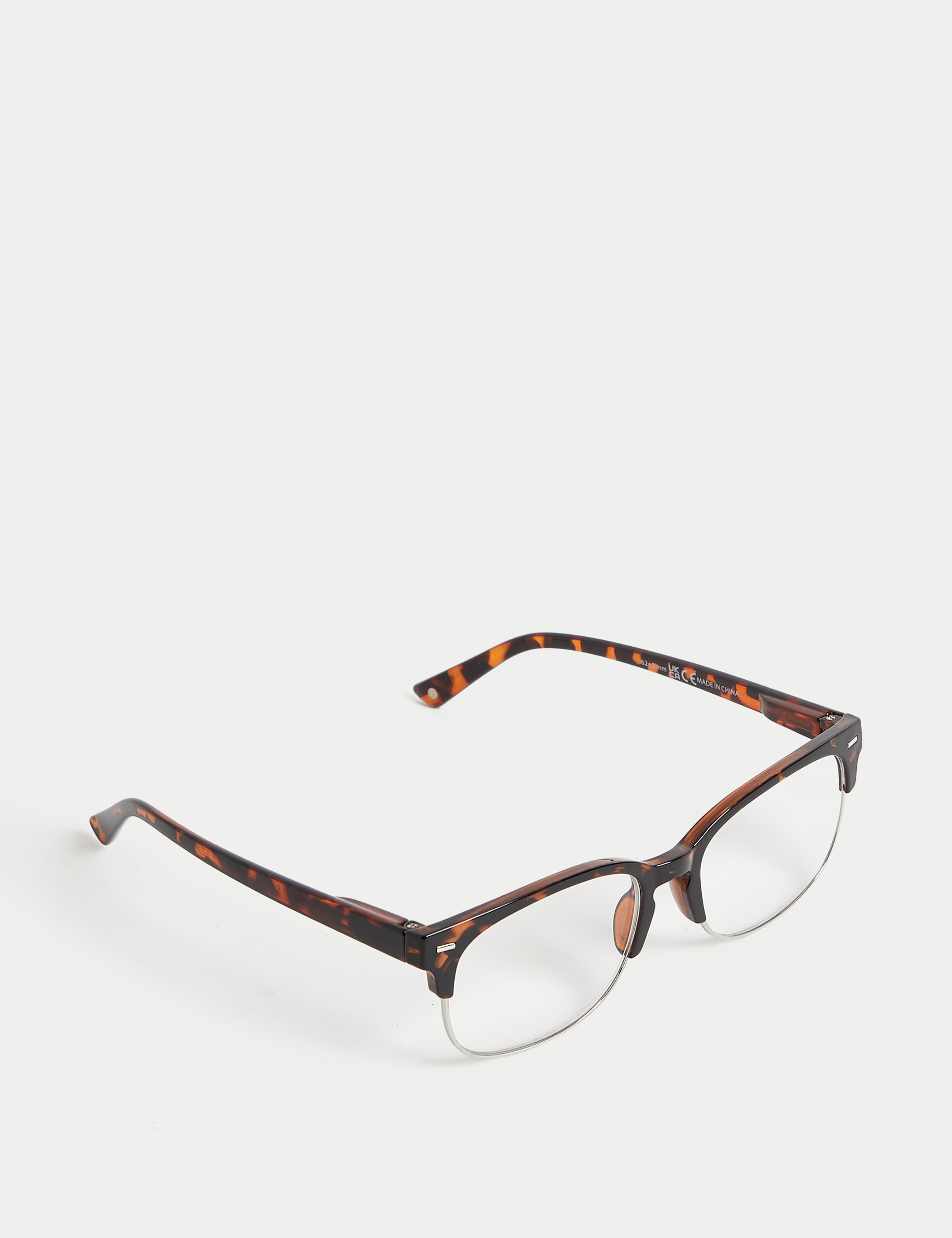 M&S Collection Men's Clubmaster Reading Glasses - 1.5 - Brown Mix, Brown Mix