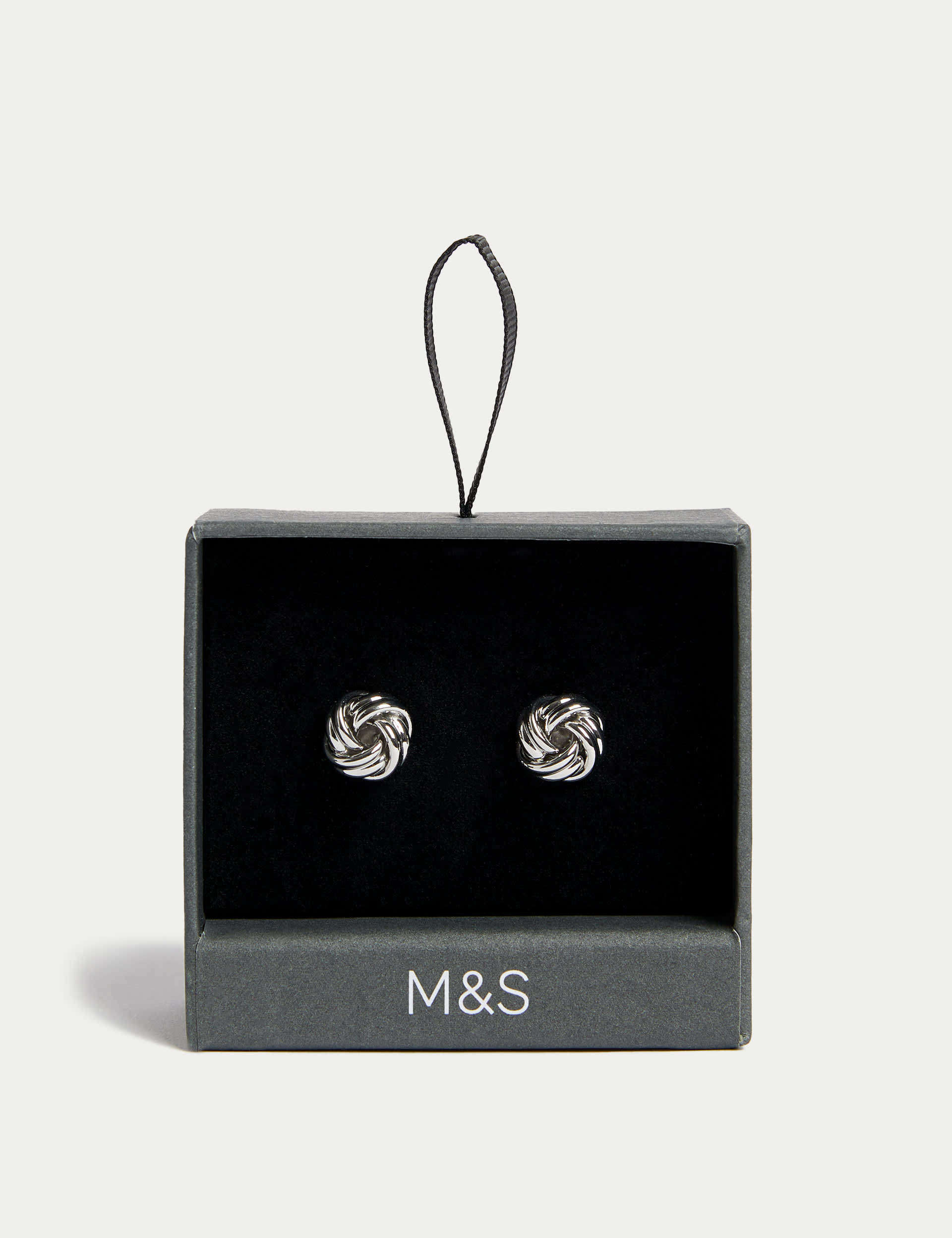 M&S Collection Men's Knot Cufflinks - Silver, Silver