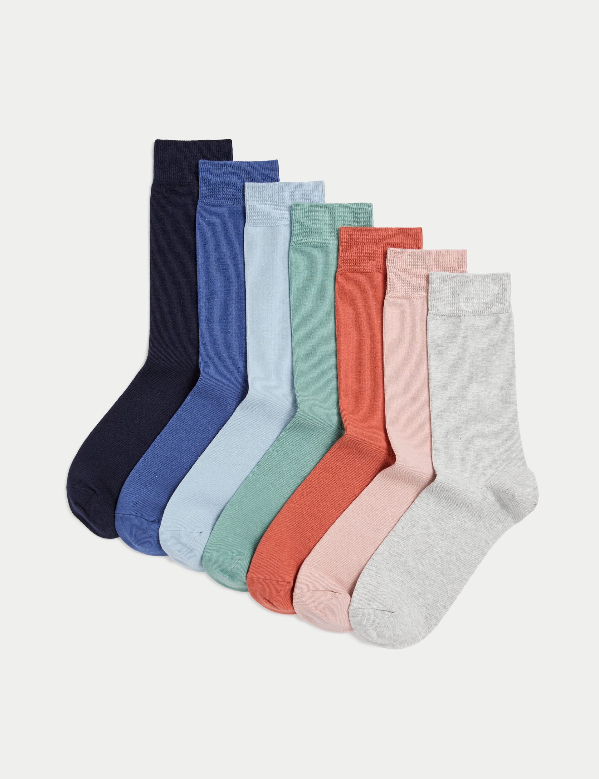 M&S Collection Men's 7pk Cool & Fresh Cotton Rich Socks - 9-12 - Multi, Multi