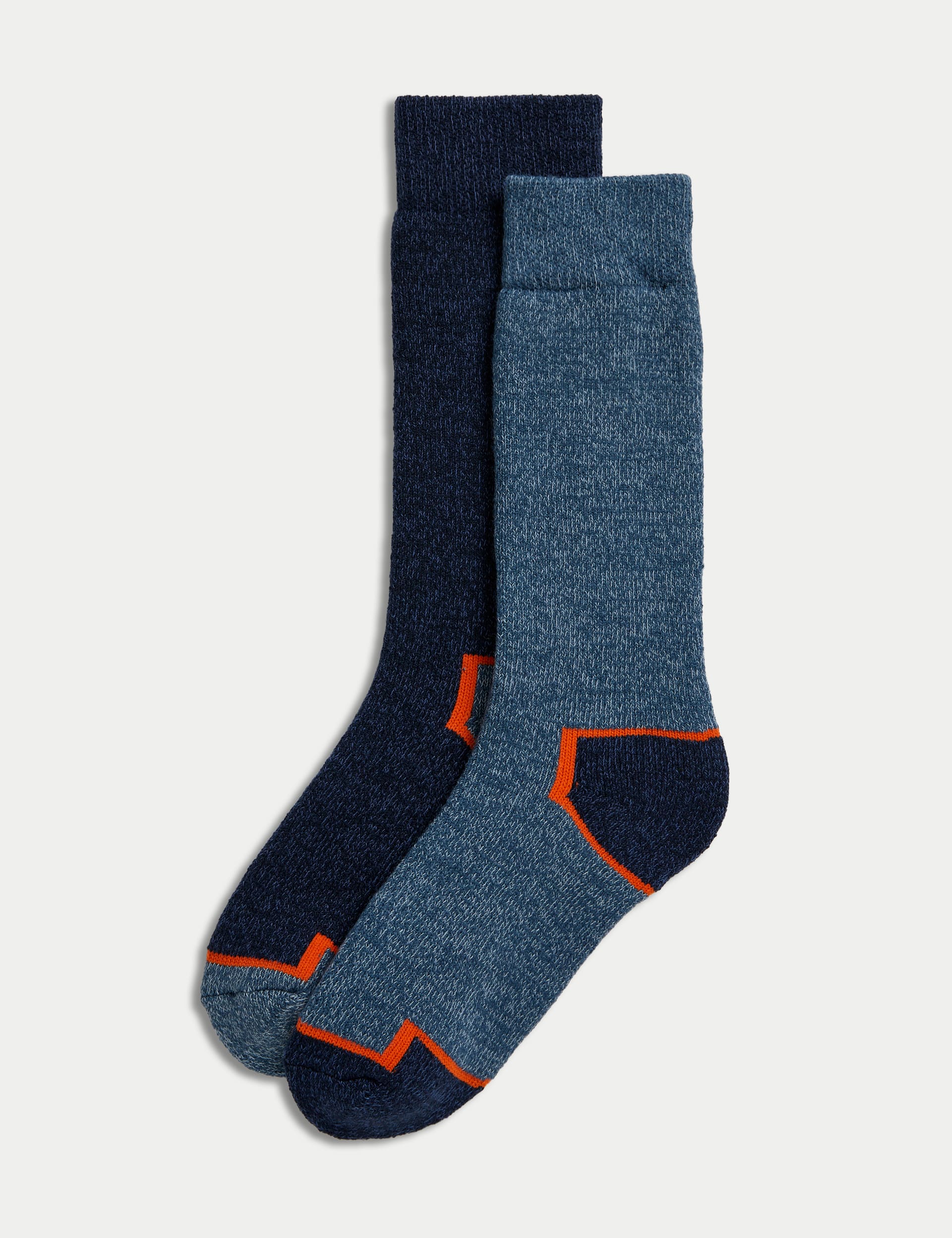 M&S Collection Men's 2 Pack Freshfeet™ Heavyweight Work Socks - 9-12 - Navy/Blue, Navy/Blue,Black/Grey