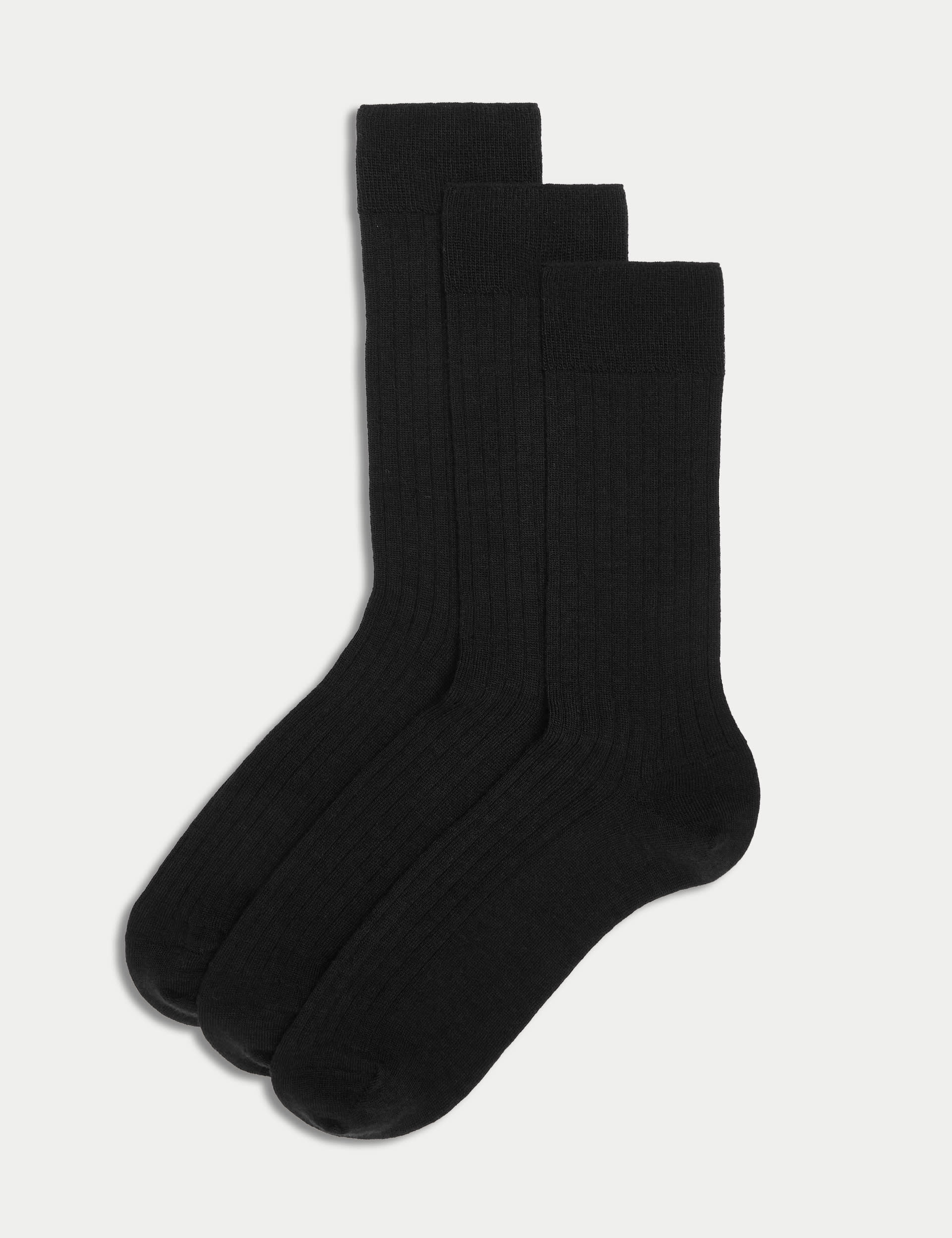 Autograph Men's 3pk Lambswool Rich Socks - 6-8.5 - Black, Brown Mix,Black,Grey Mix,Dark Navy