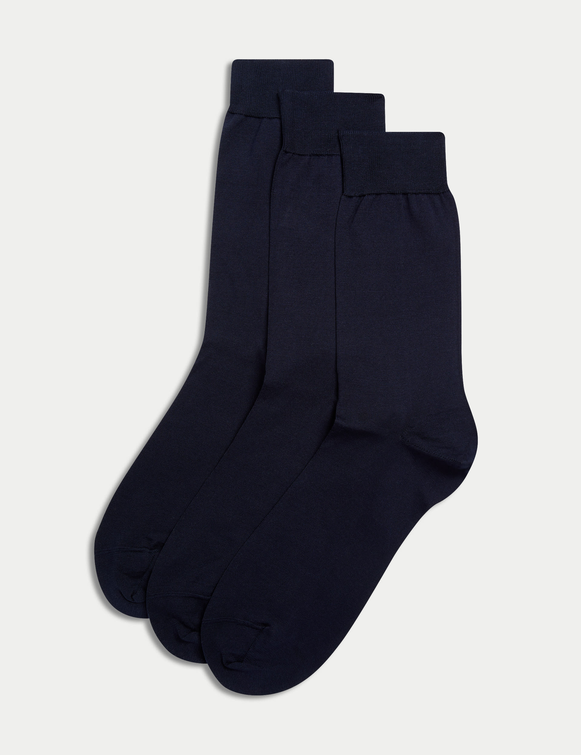 Autograph Men's 3pk Pure Cotton Socks - 9-12 - Dark Navy, Dark Navy,Black