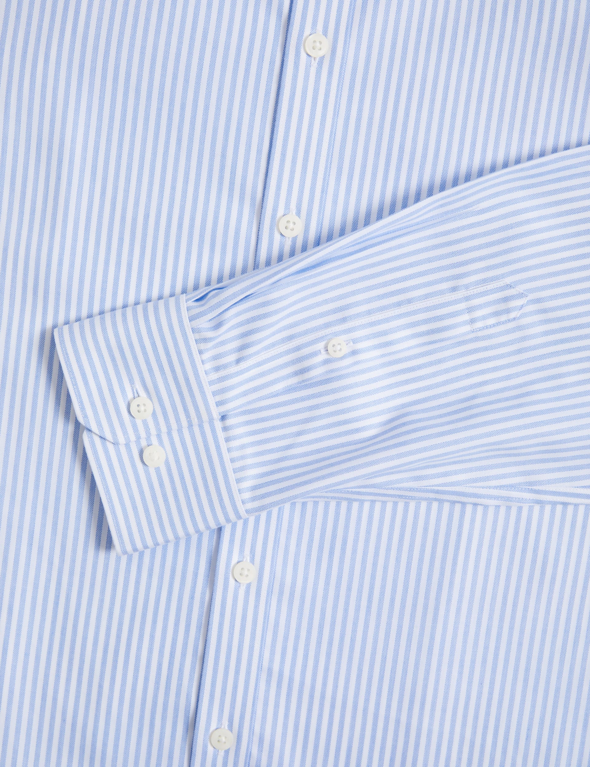 M&S Collection Men's The Ultimate Non Iron Regular Fit Striped Shirt - 16.5 - Light Blue, Light Blue