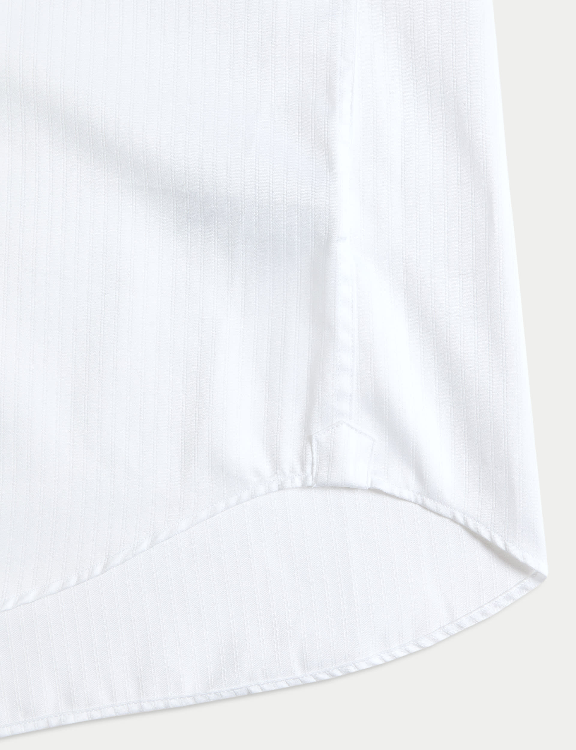 M&S Sartorial Men's Regular Fit Luxury Cotton Striped Shirt - 15 - White Mix, White Mix