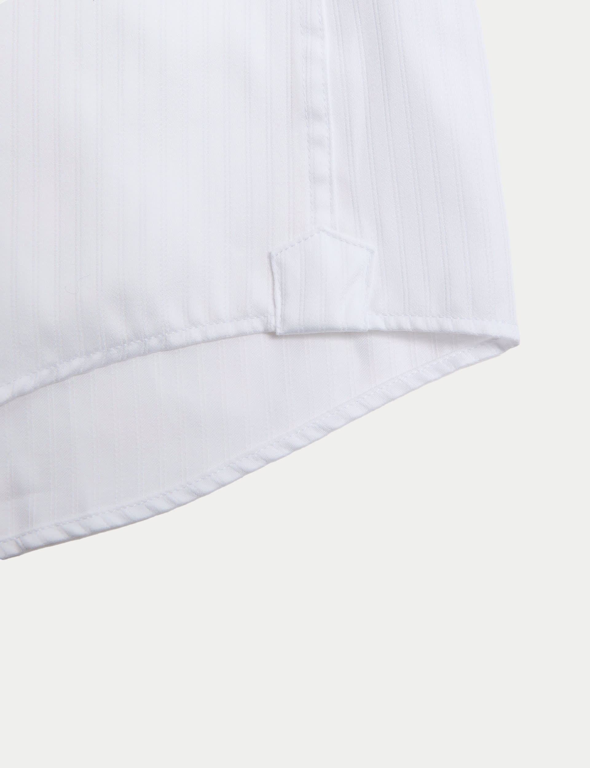 M&S Sartorial Men's Slim Fit Luxury Cotton Striped Shirt - 16 - White Mix, White Mix