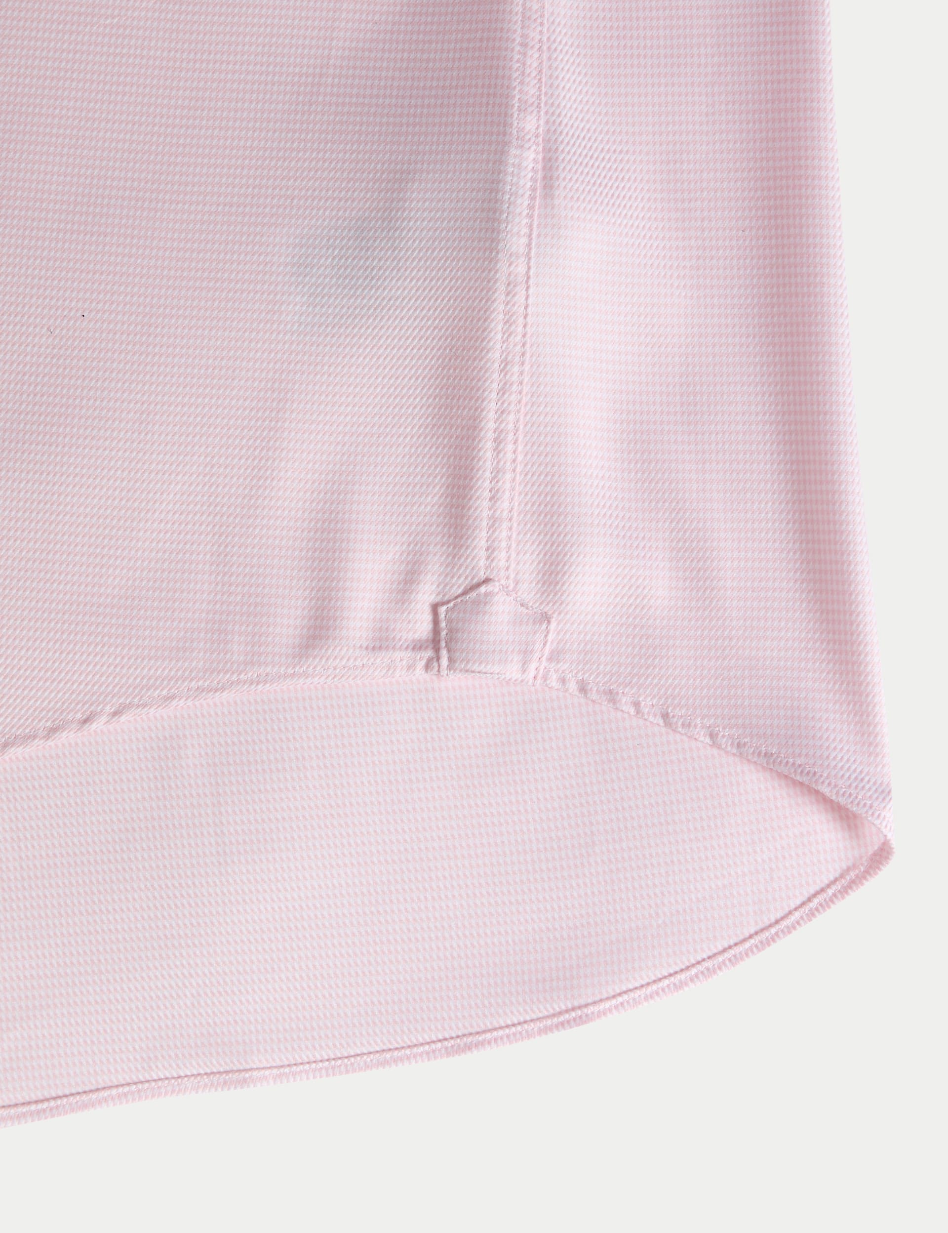 M&S Sartorial Men's Tailored Fit Luxury Pure Cotton Textured Shirt - 18 - Pink Mix, Pink Mix