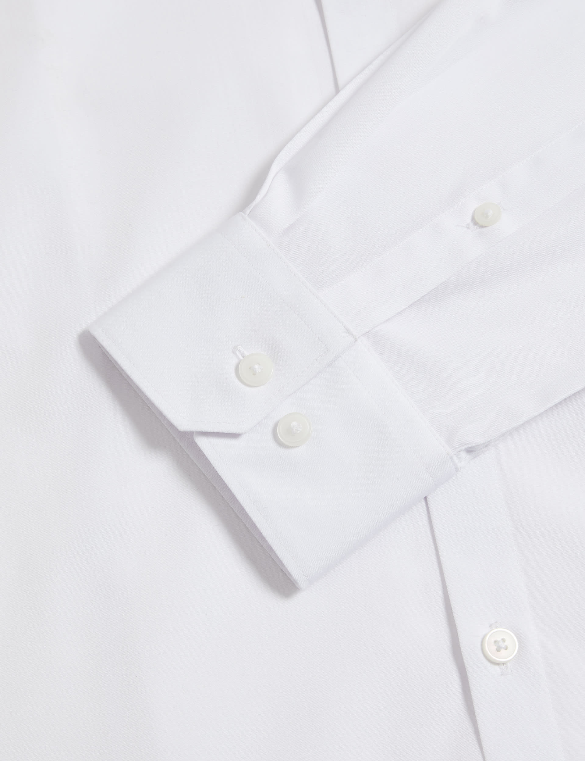 M&S Collection Men's Regular Fit Easy Iron Cotton Blend Dress Shirt - 15 - White, White