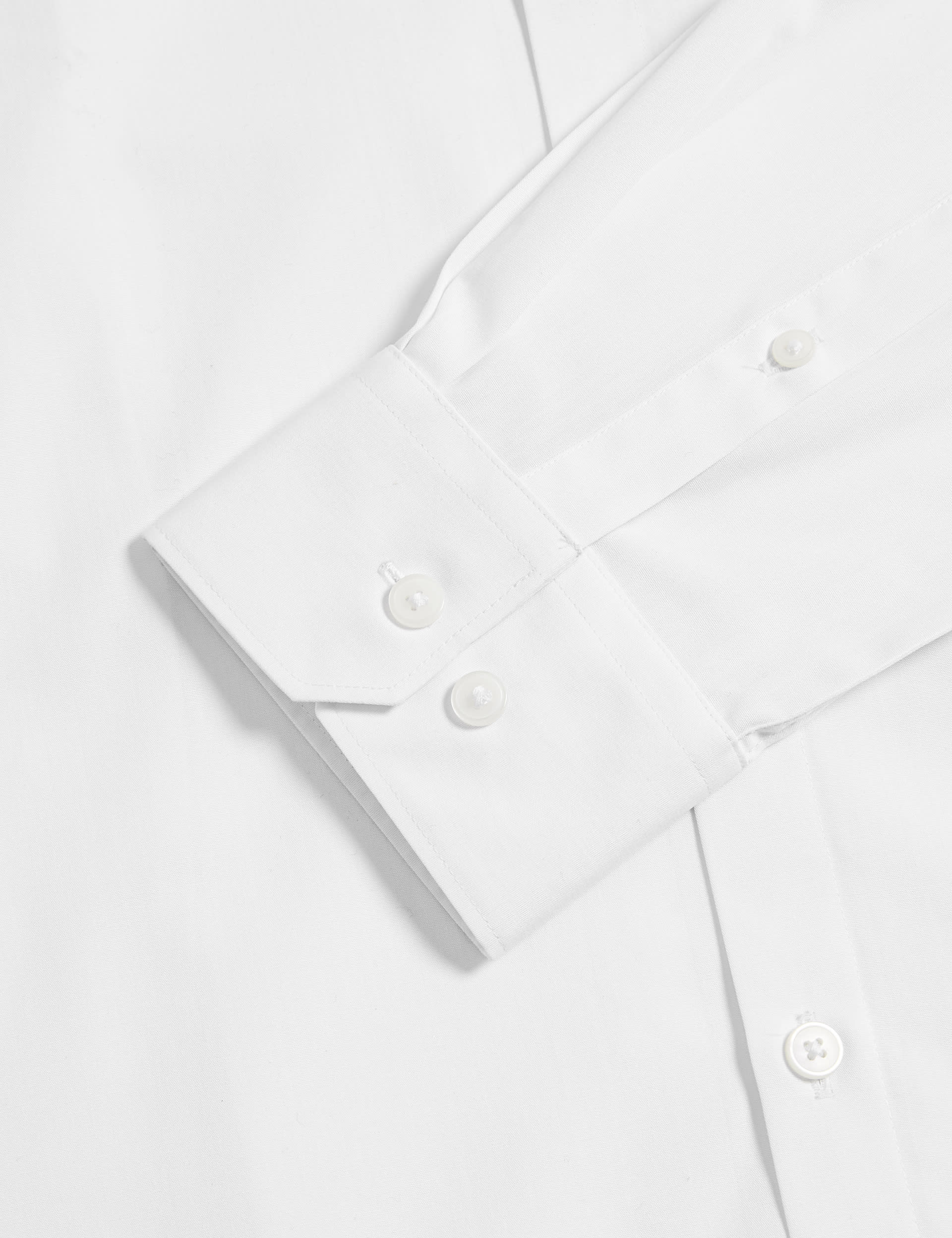 M&S Collection Men's Slim Fit Cotton Blend Dress Shirt - 15 - White, White