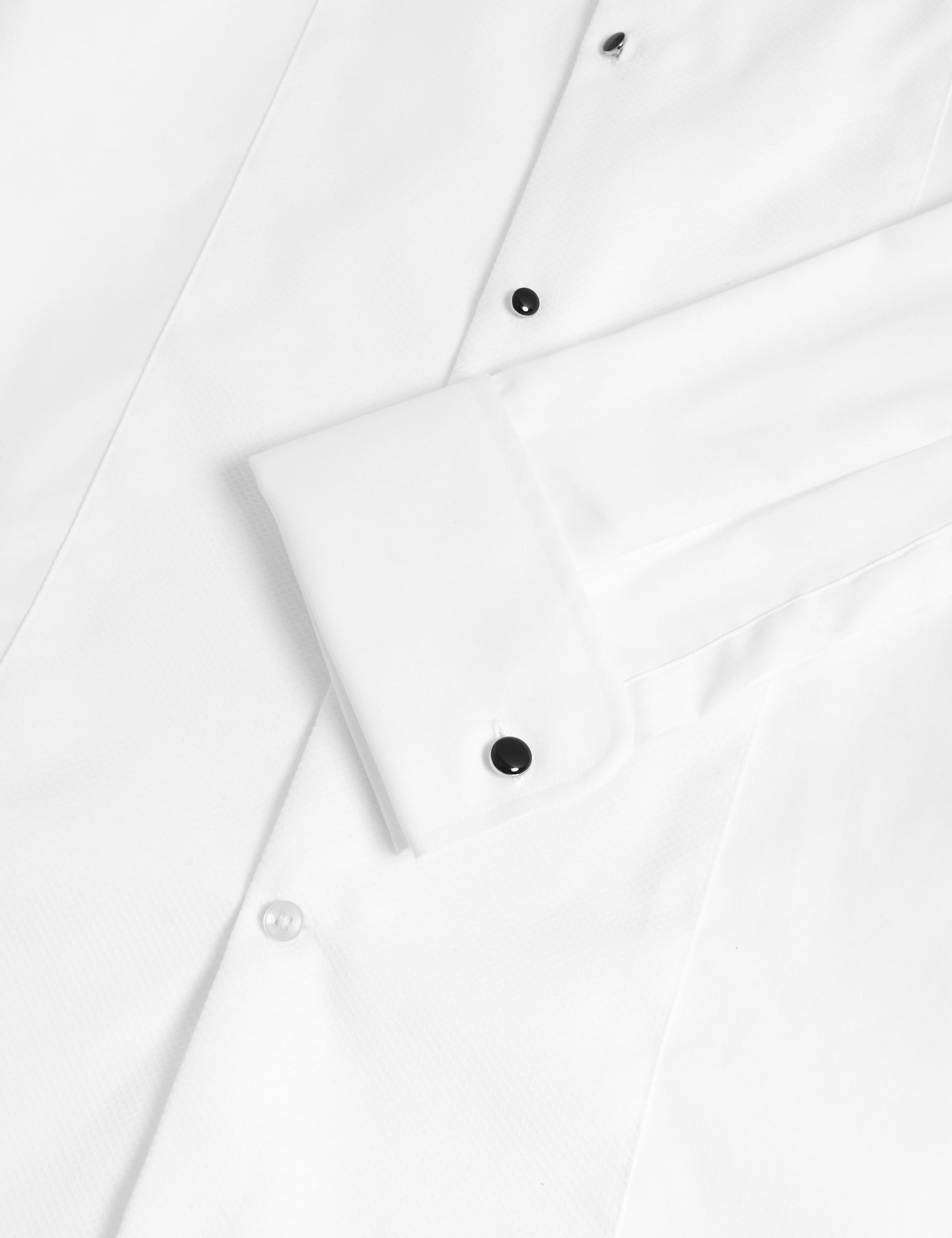 M&S Sartorial Men's Regular Fit Luxury Cotton Double Cuff Dress Shirt - 17.5 - White, White