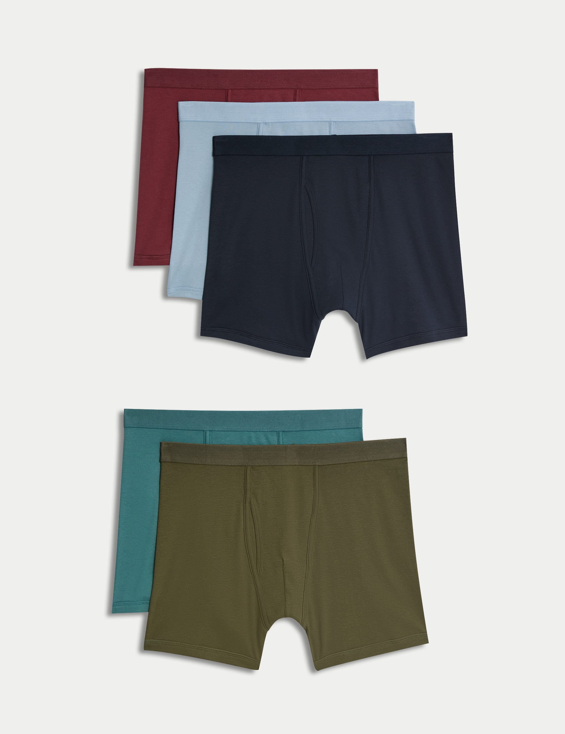 M&S Collection Men's 5pk Pure Cotton Cool & Fresh™ Trunks - M - Multi, Multi