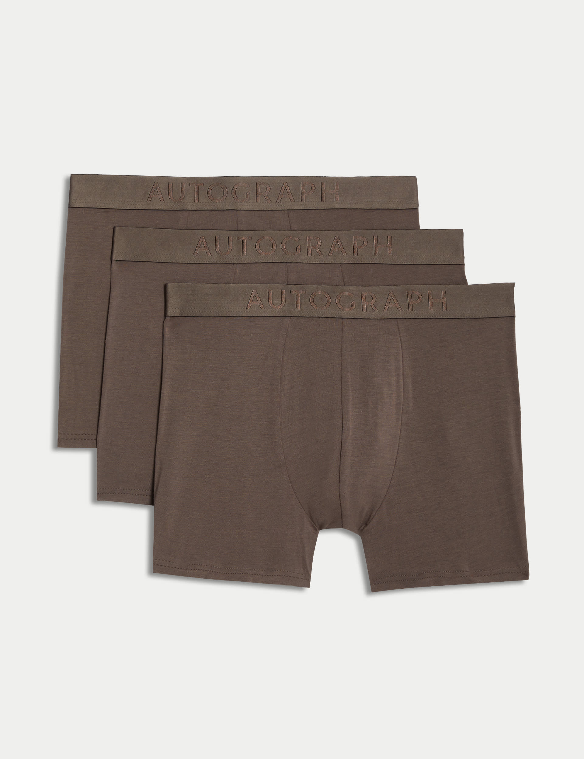 Autograph Men's 3pk Supima Cotton Modal Supersoft Trunk Box - Mole, Navy Mix,Mole,Burgundy Mix