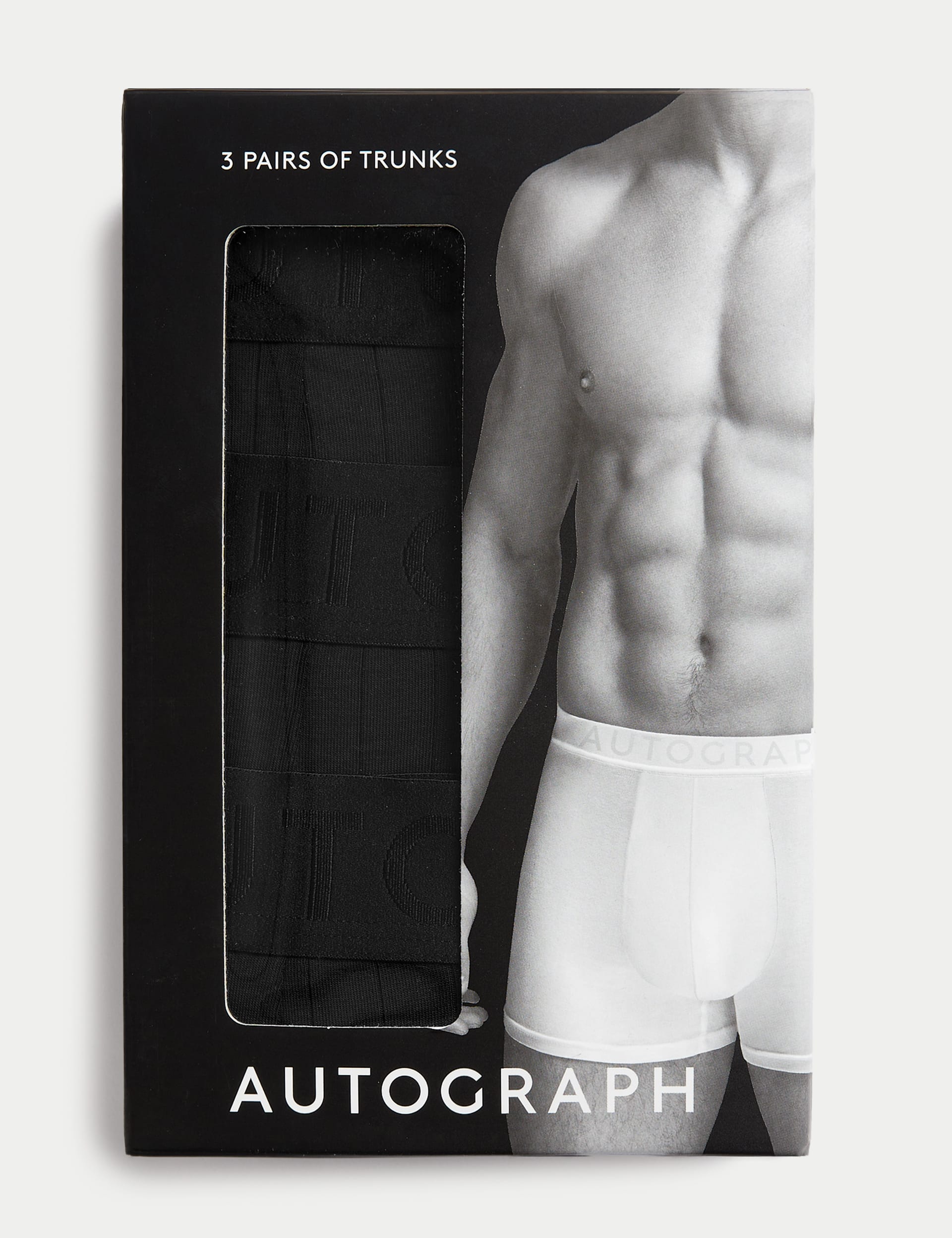 Autograph Men's 3pk Supima® Cotton Drop Needle Trunks Box - Black, Black,Grey Marl,Black Mix,White