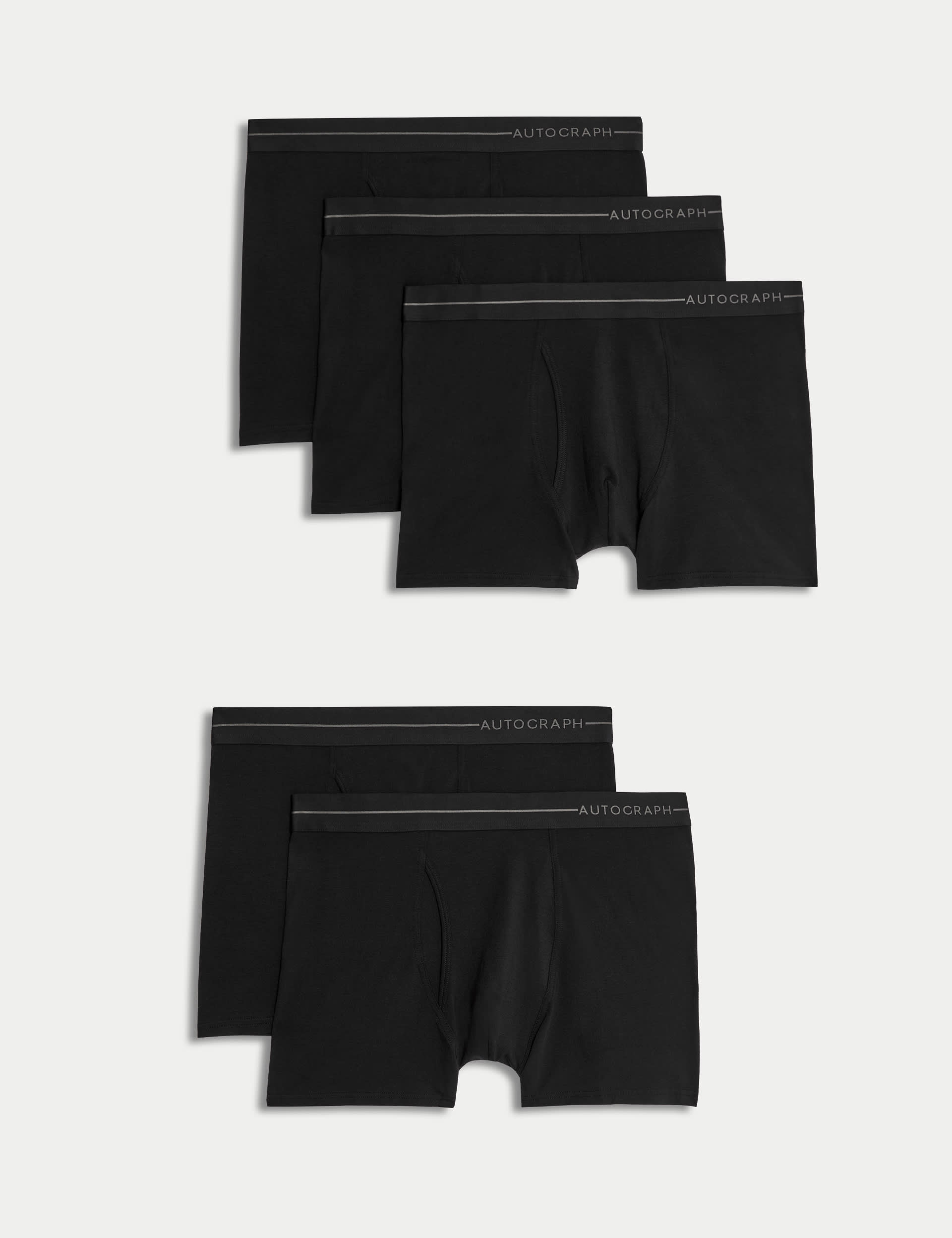 Autograph Men's 5pk Supima® Cotton Modal Trunks - Black, Black