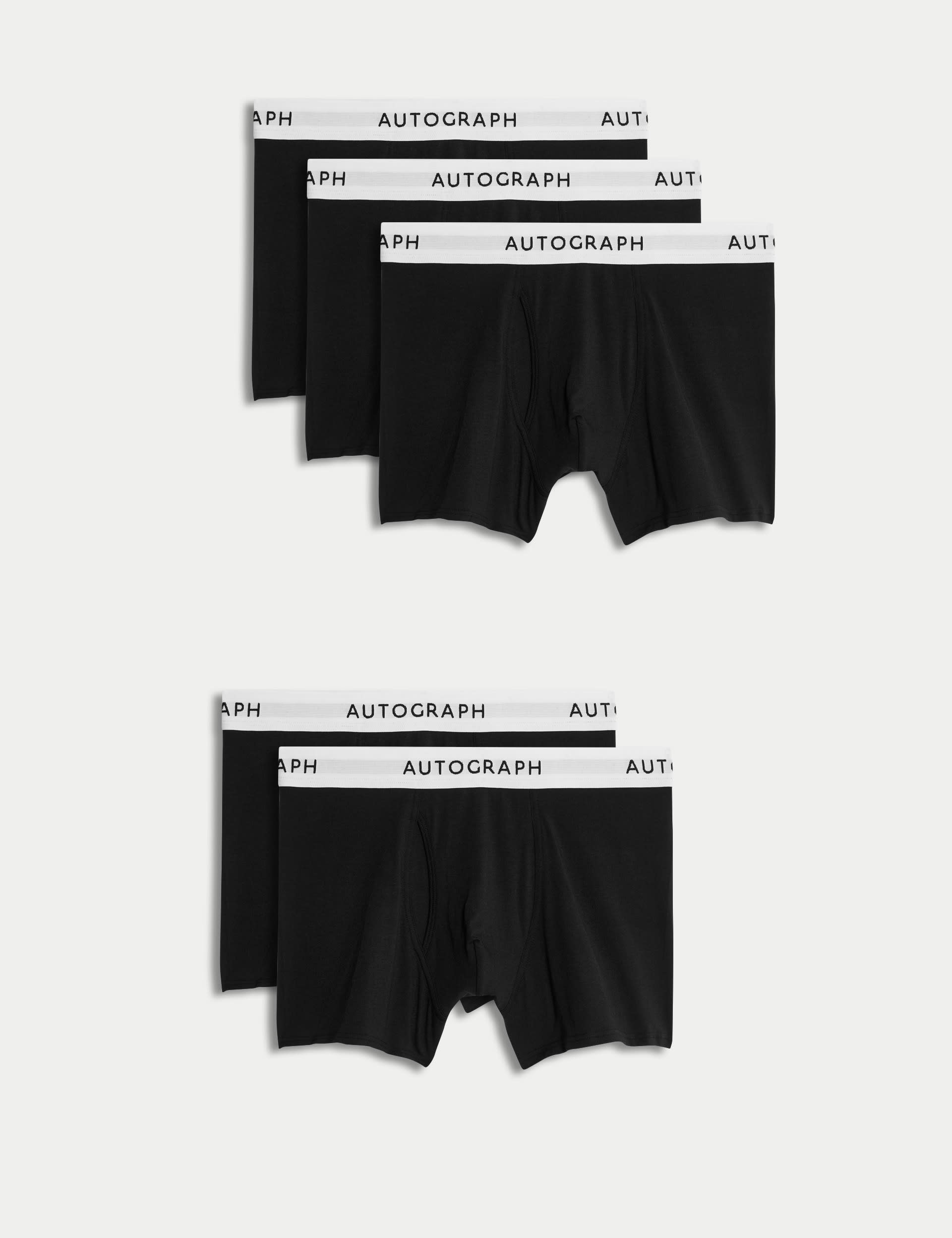 Autograph Men's 5pk Supima Cotton Modal Trunks - Black Mix, Black Mix,White Mix