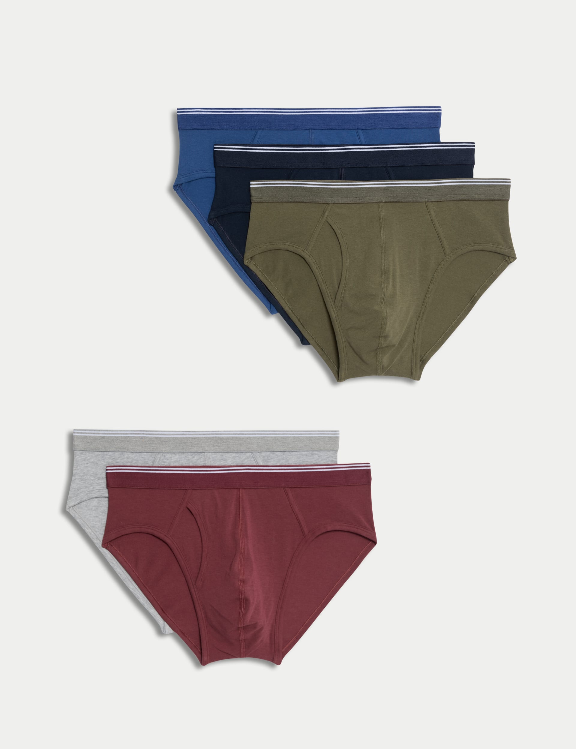 M&S Collection Men's 5pk Cotton Rich Cool & Fresh™ Briefs - Multi, Multi