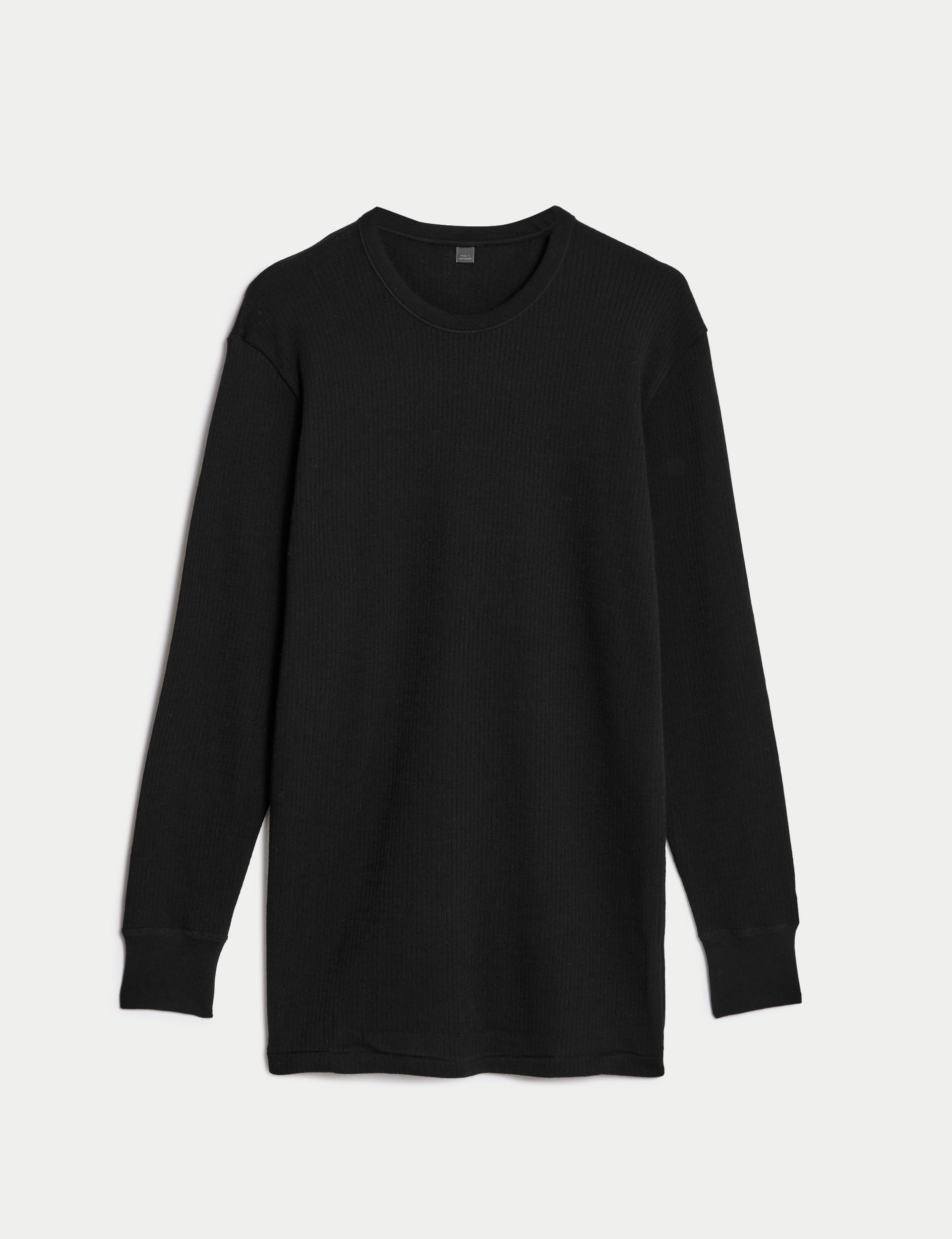 M&S Collection Men's Heatgen Maximum Thermal Long Sleeve Top - Black, Grey Marl,Ivory,Black