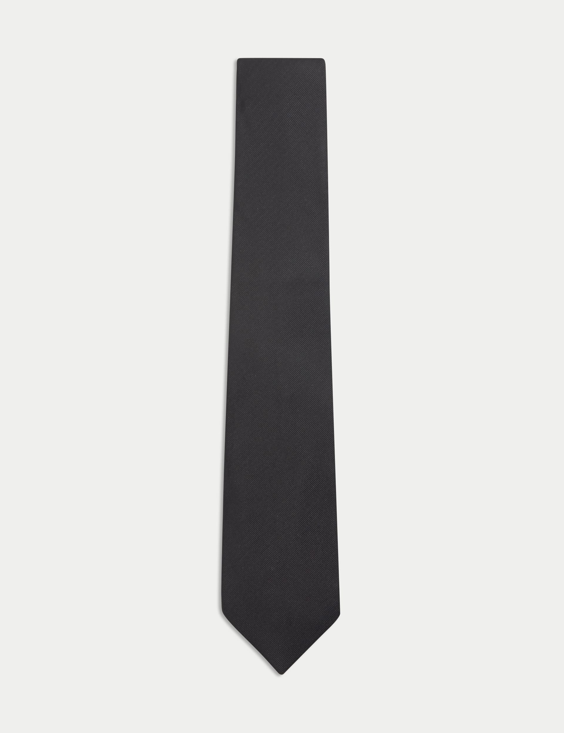 M&S Collection Men's Machine Washable Tie - one size - Black, Black,Red,Navy,Burgundy,Silver